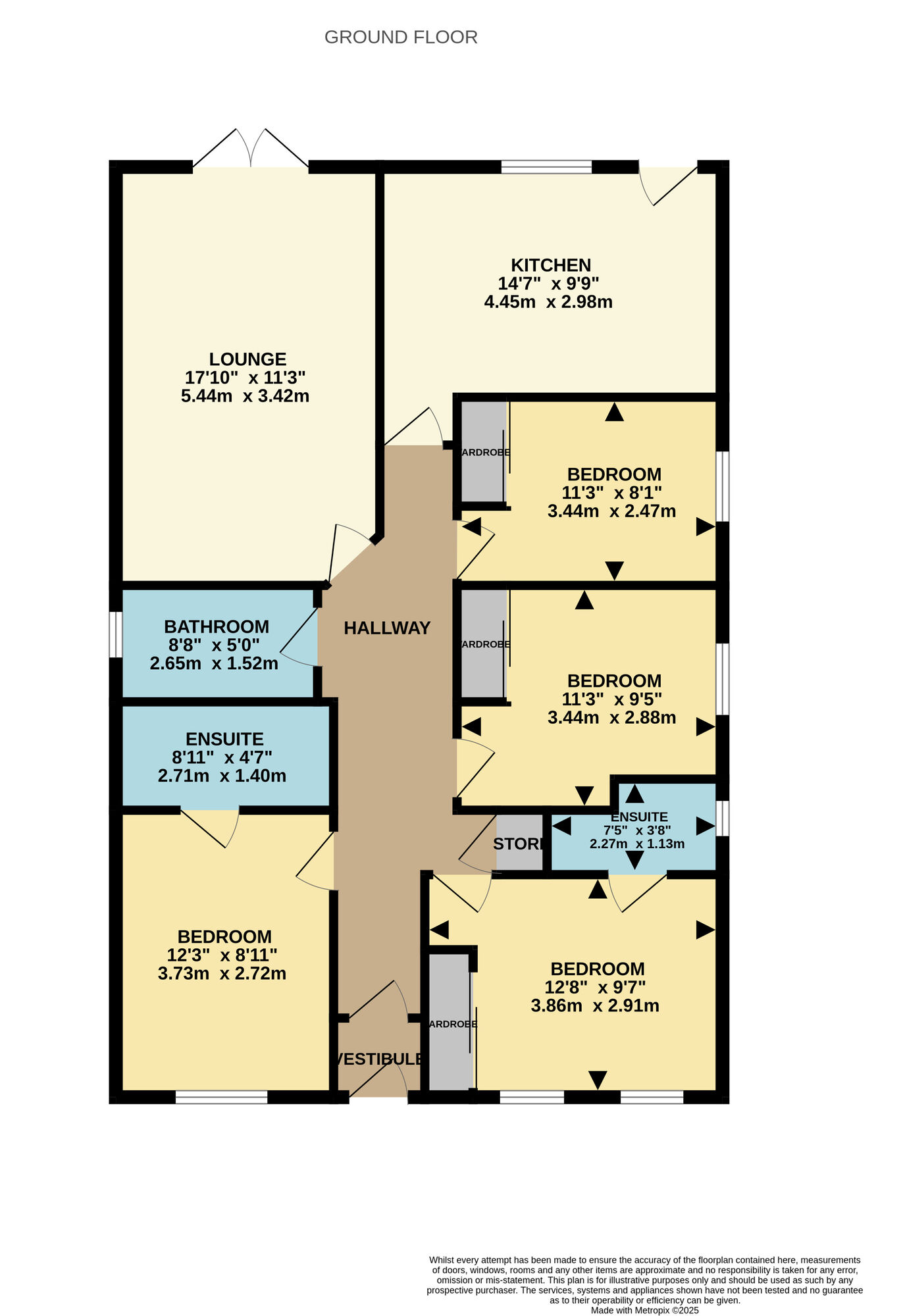 Floorplan of 4 bedroom Detached Bungalow for sale, Pentland View, Kennoway, Fife, KY8
