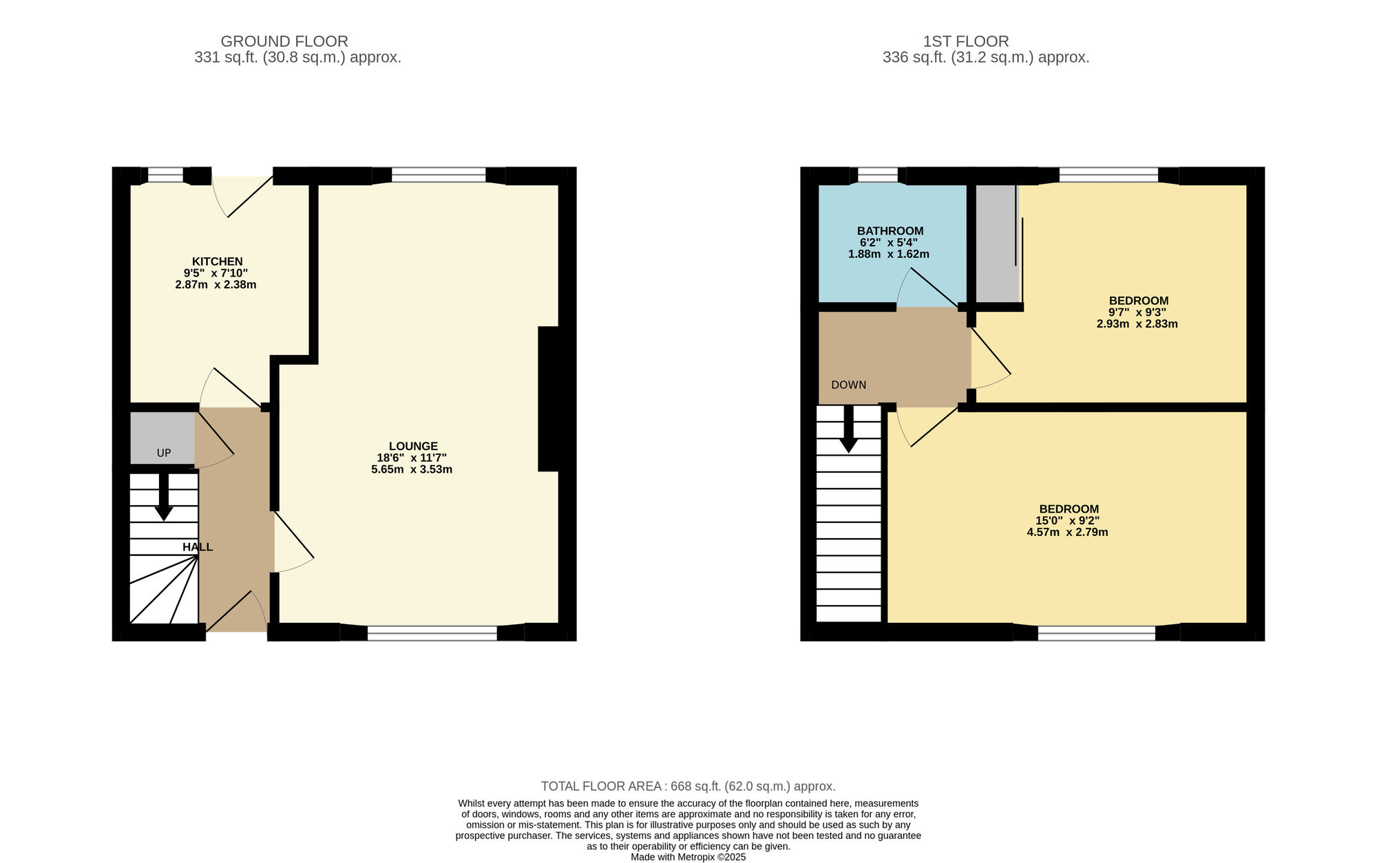 Floorplan of 2 bedroom End Terrace House for sale, Kestrel Grove, Buckhaven, Fife, KY8