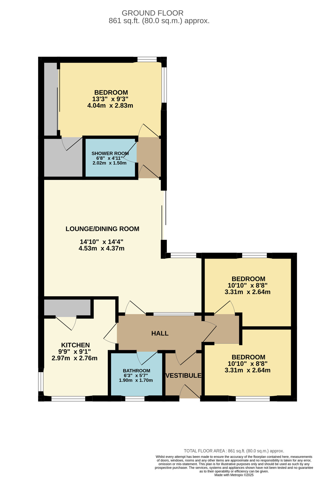 Floorplan of 3 bedroom Detached Bungalow for sale, Church Road, Leven, Fife, KY8
