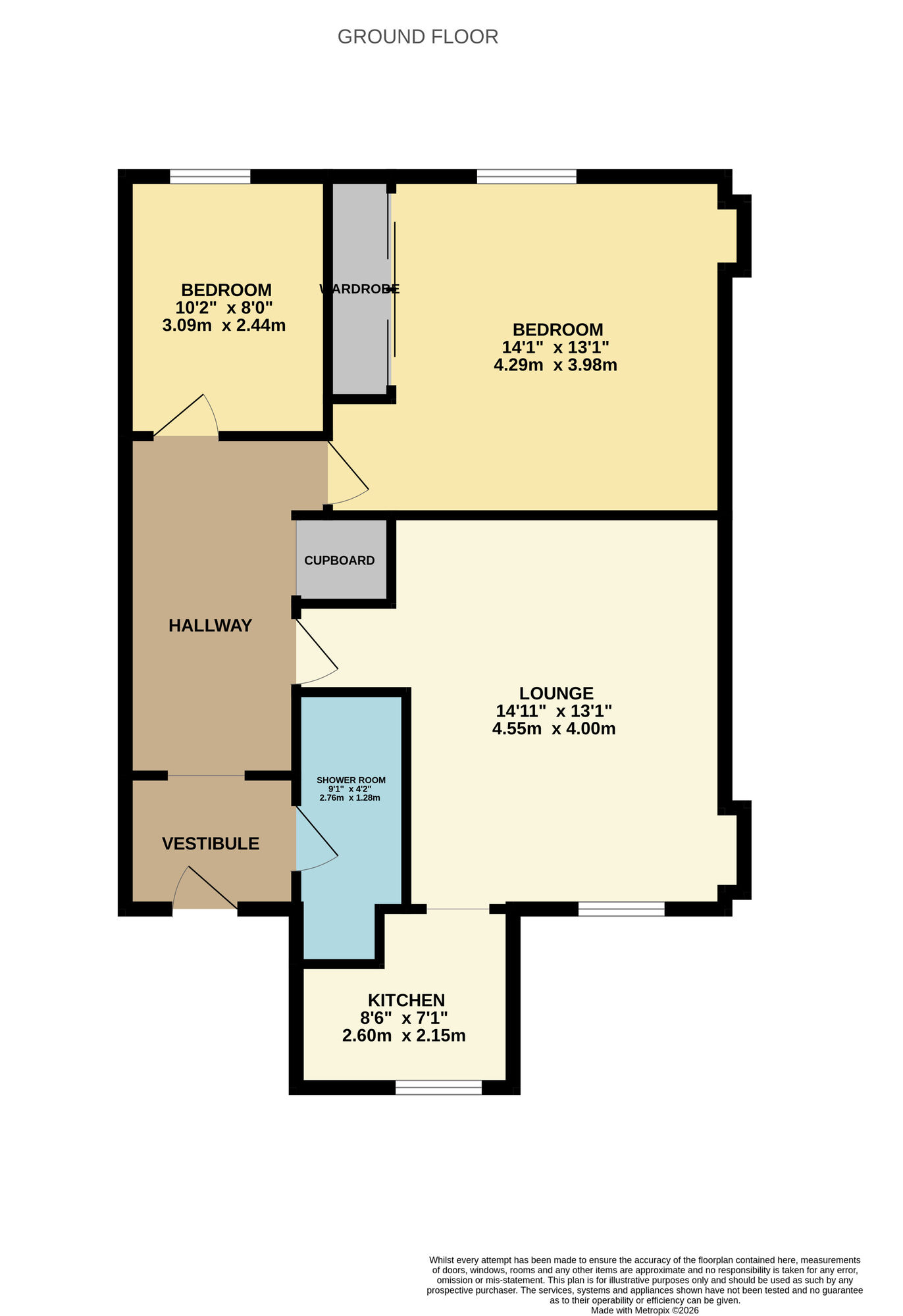 Floorplan of 2 bedroom Flat for sale, Glebe Street, Leven, Fife, KY8