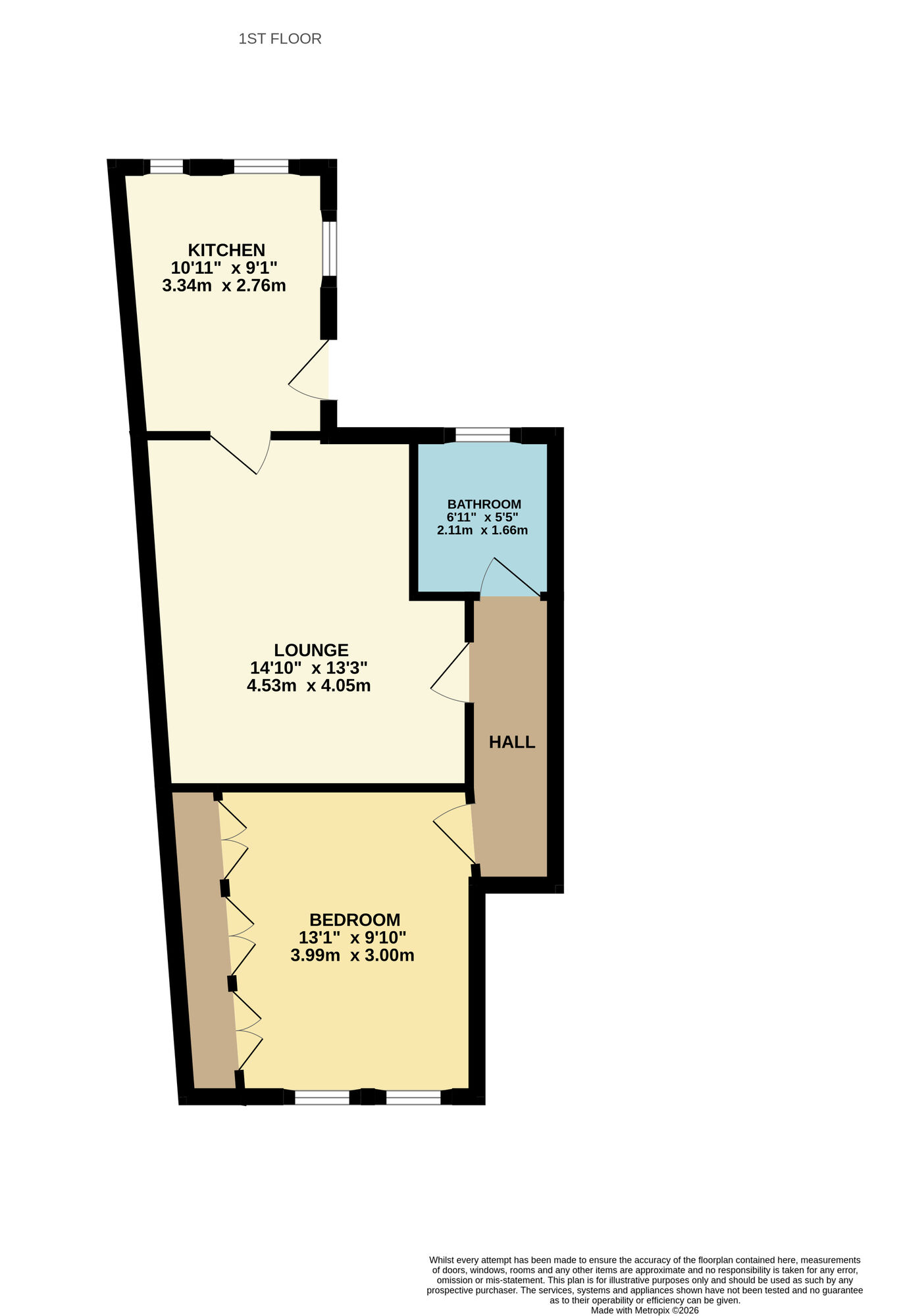 Floorplan of 1 bedroom Flat for sale, Wellesley Road, Methil, KY8
