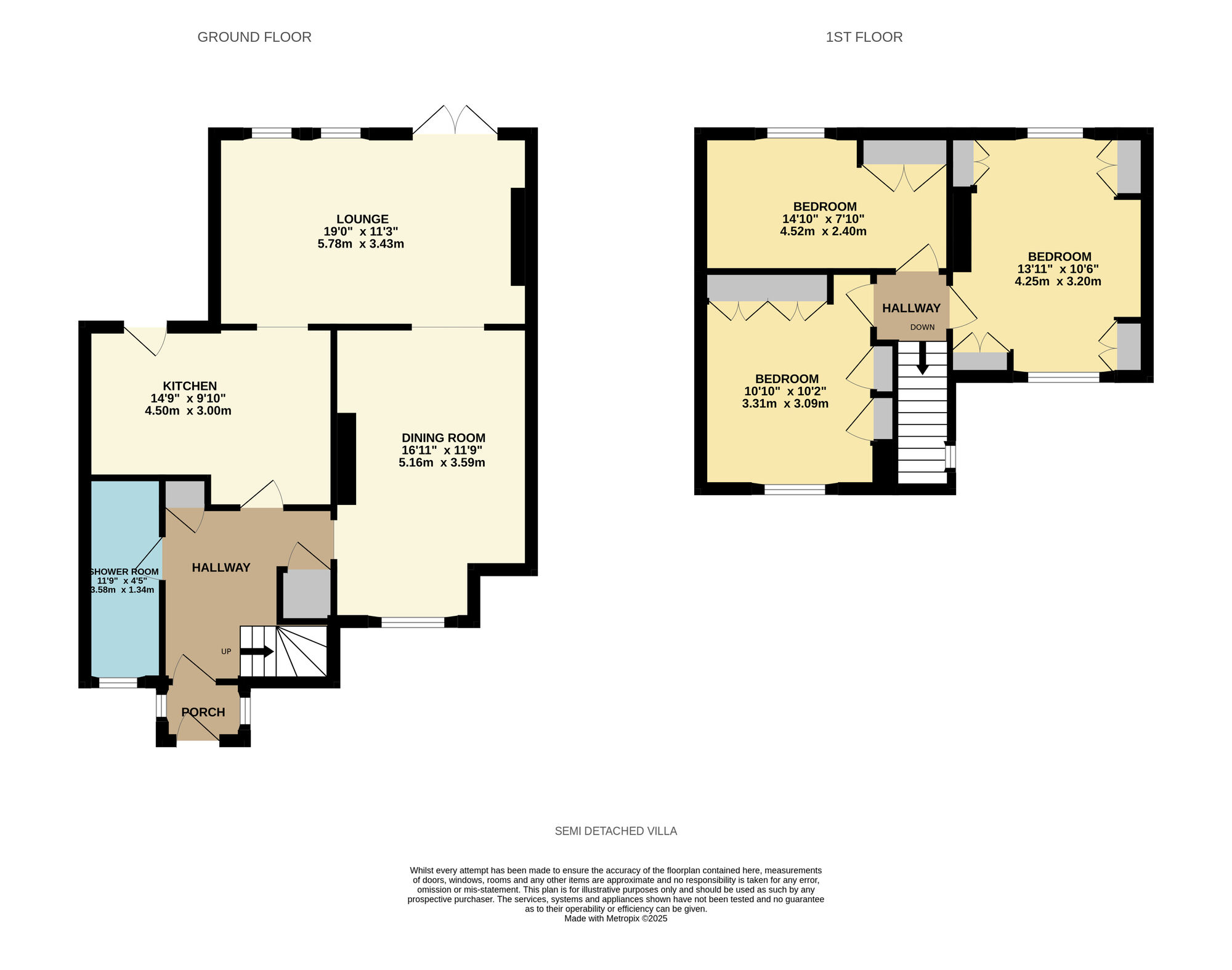 Floorplan of 3 bedroom Semi Detached House for sale, Castle Terrace, Kennoway, Fife, KY8