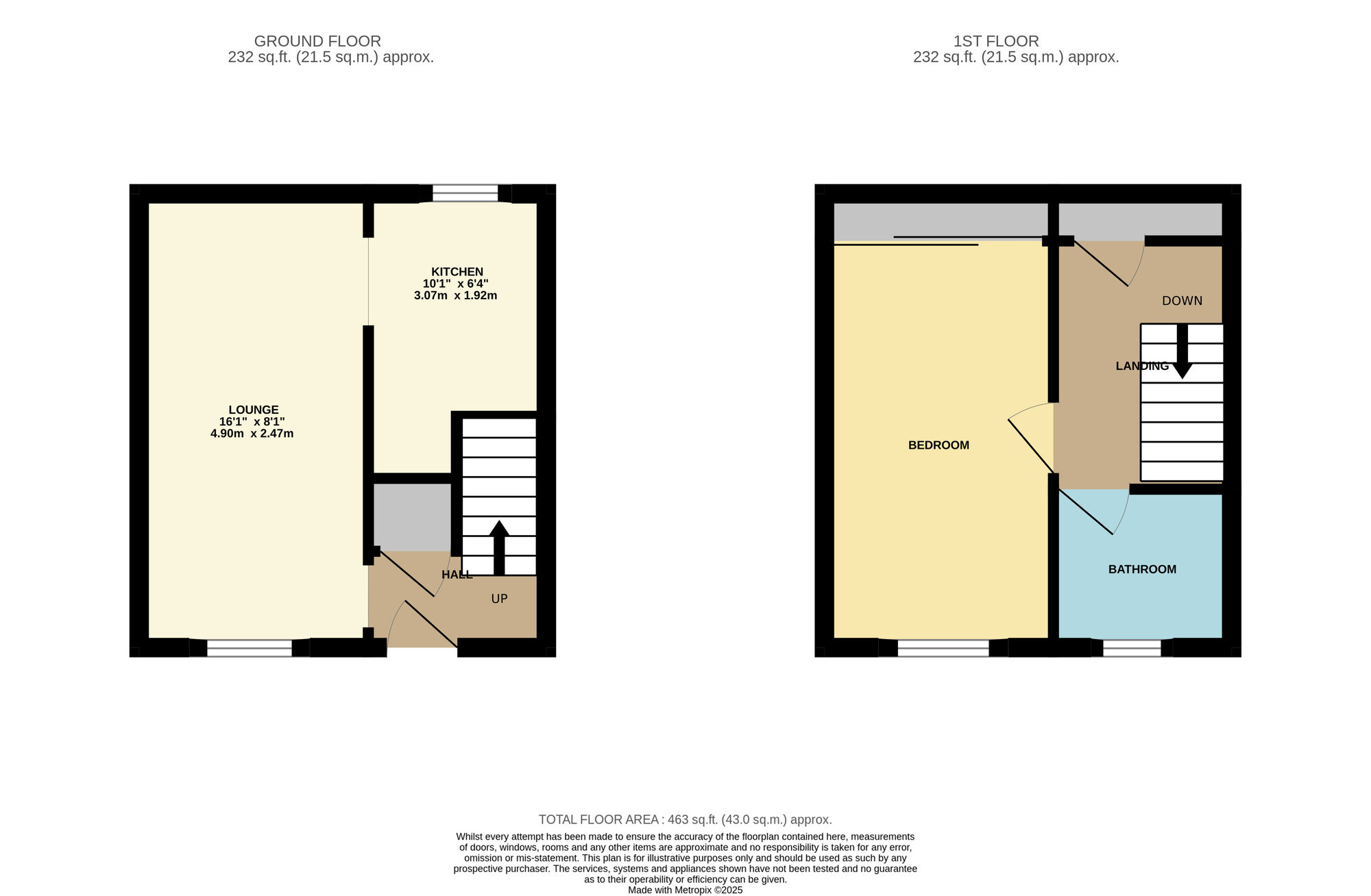 Floorplan of 1 bedroom End Terrace House for sale, Jordan Lane, Kennoway, Fife, KY8
