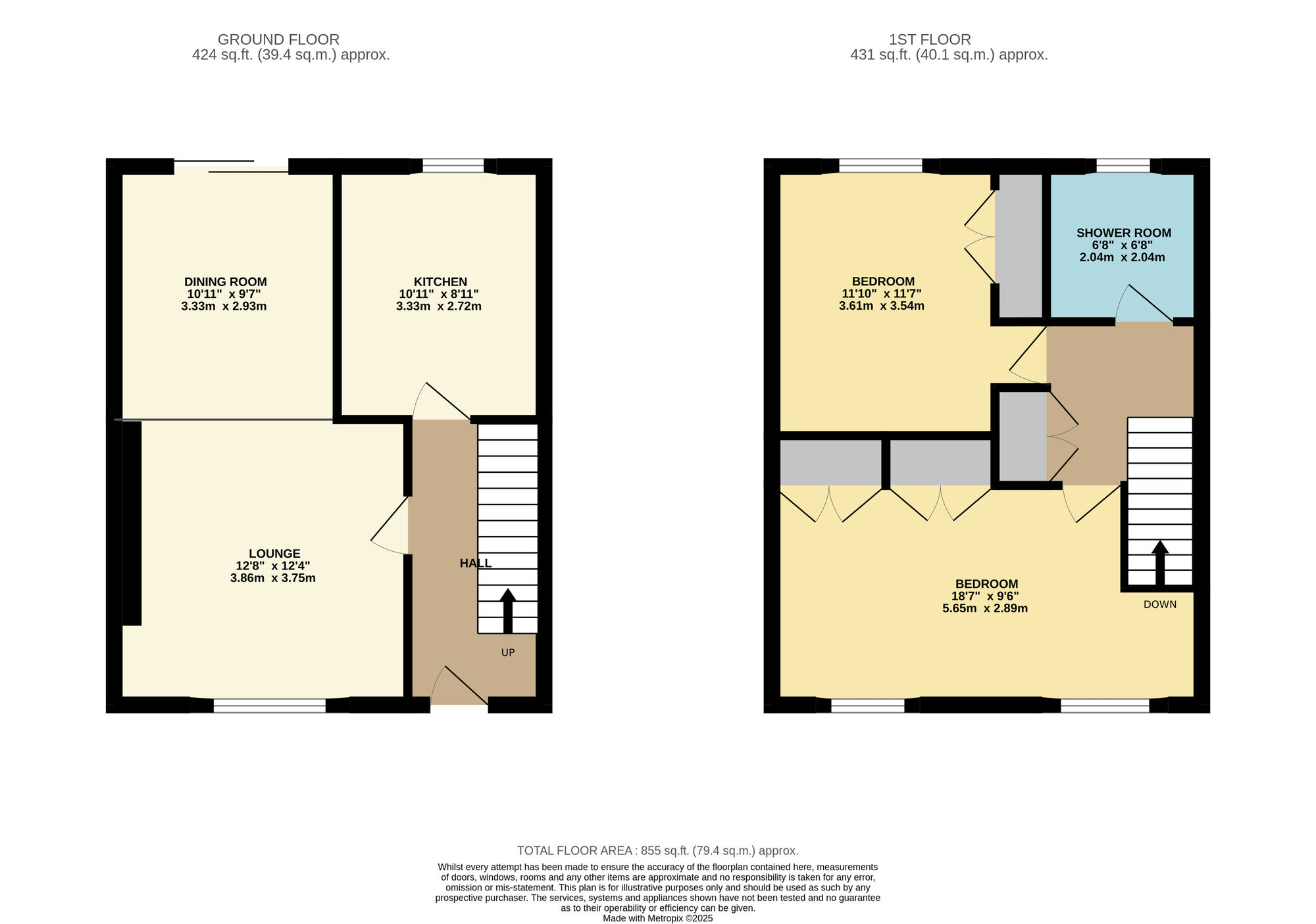 Floorplan of 2 bedroom Mid Terrace House for sale, South Grove, Methil, Fife, KY8