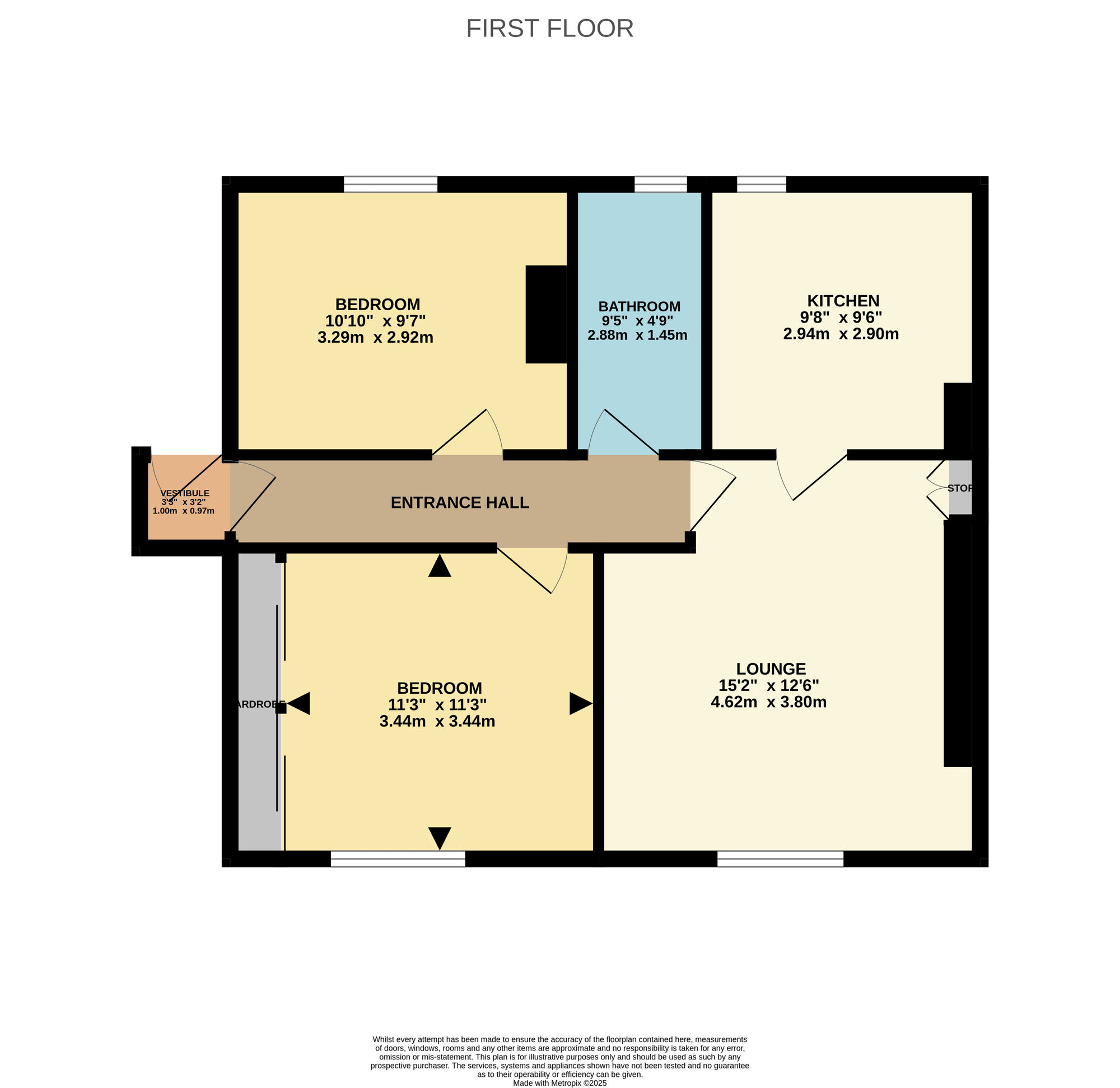 Floorplan of 2 bedroom  Flat for sale, Den Walk, Methil, Fife, KY8