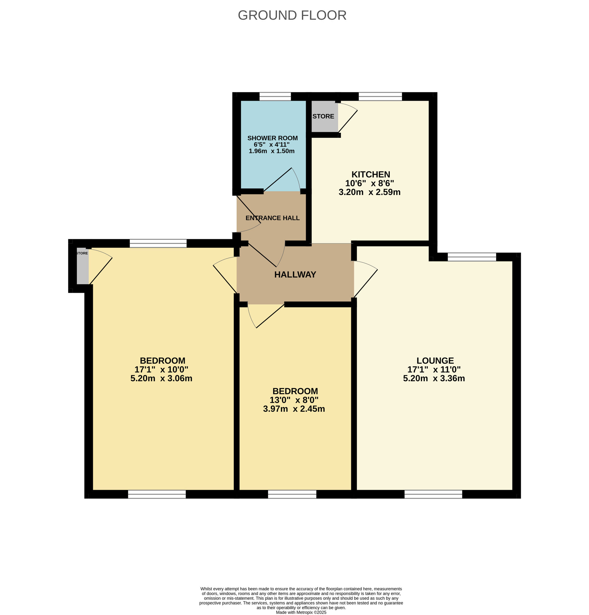 Floorplan of 2 bedroom Semi Detached Bungalow for sale, Balcurvie, Leven, Fife, KY8