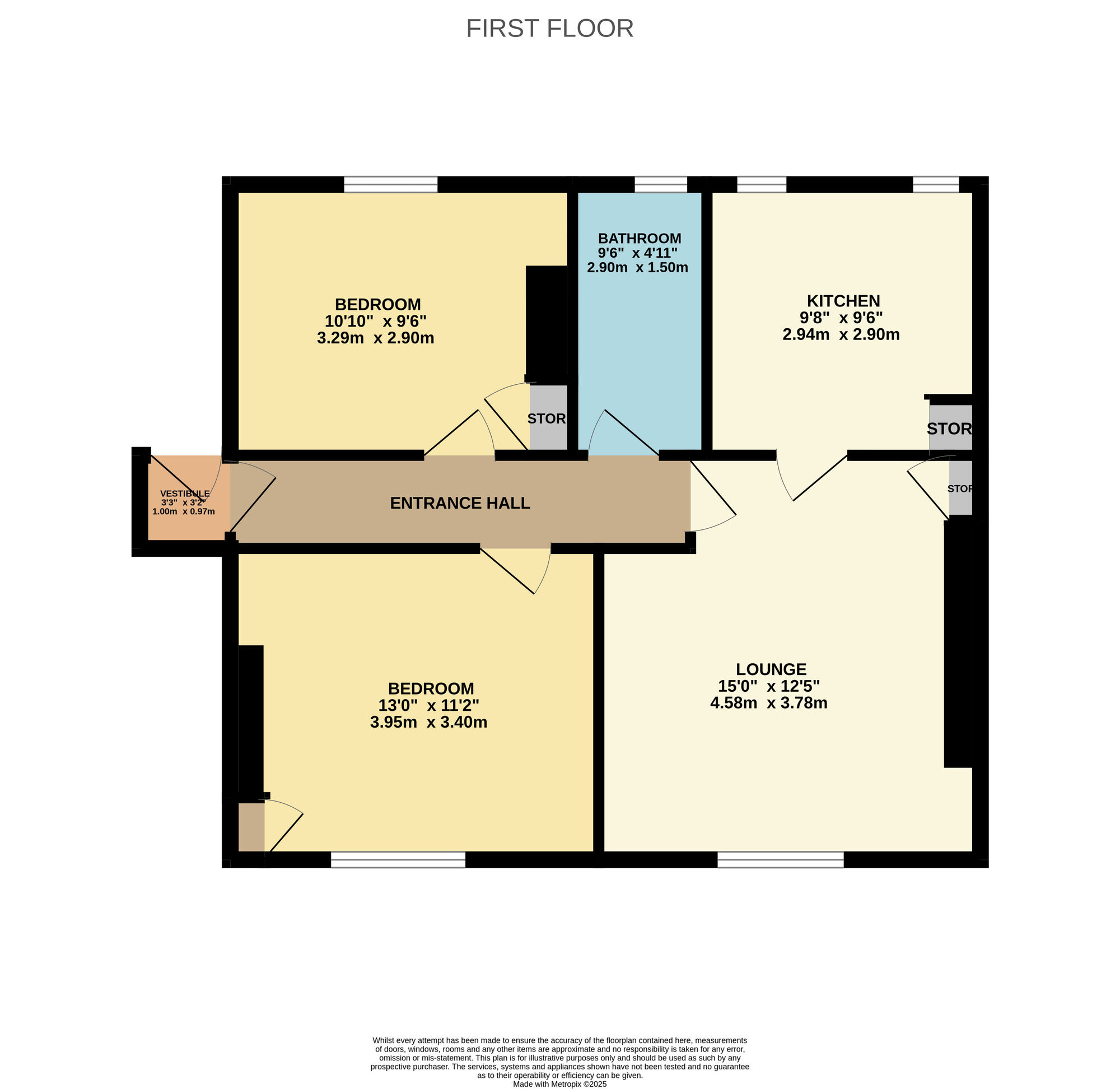 Floorplan of 2 bedroom  Flat for sale, Den Walk, Methil, Fife, KY8
