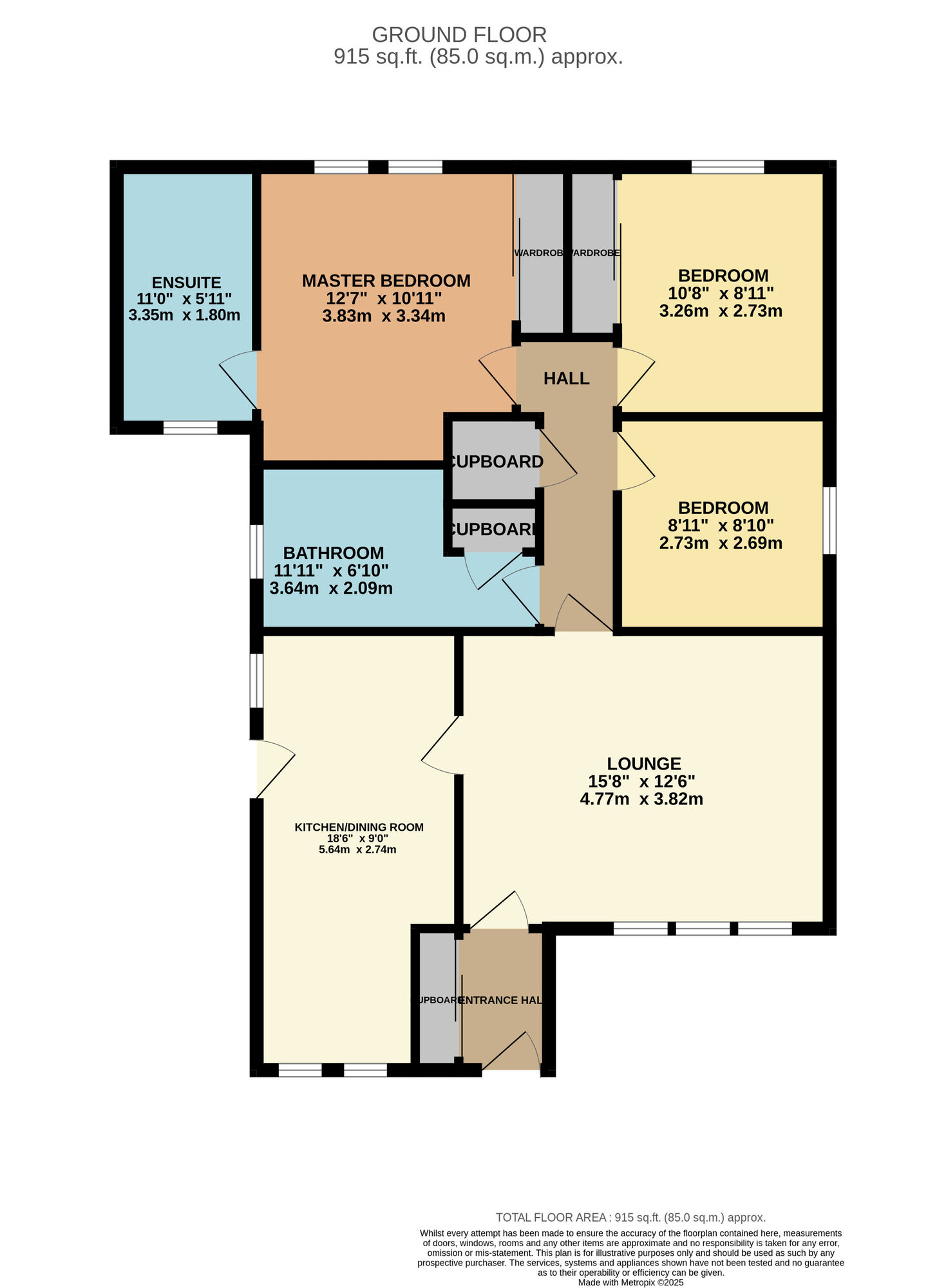 Floorplan of 3 bedroom Detached Bungalow for sale, Levenbank Drive, Leven, Fife, KY8