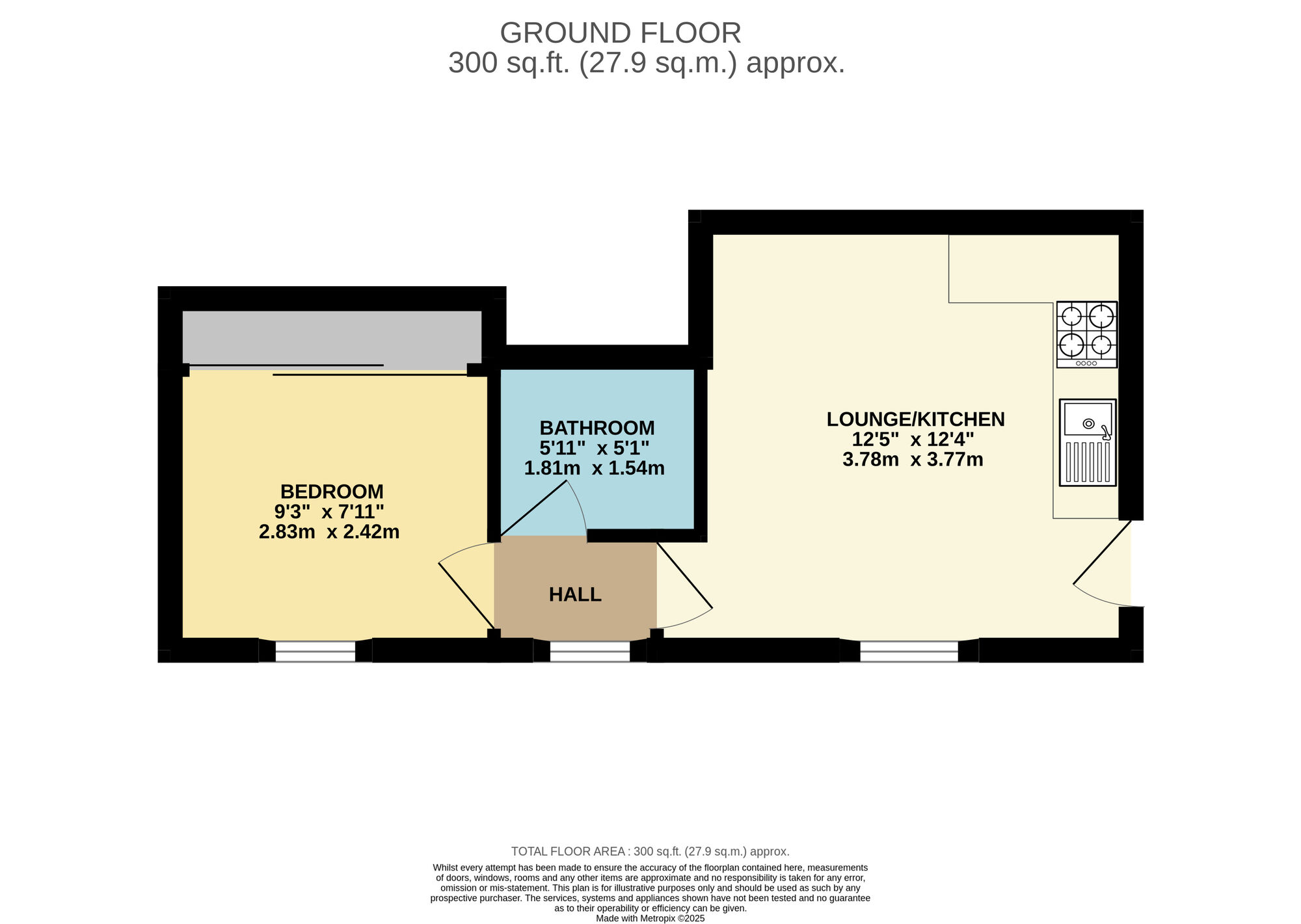 Floorplan of 1 bedroom Mid Terrace Flat for sale, Tweed Street, Methil, Fife, KY8