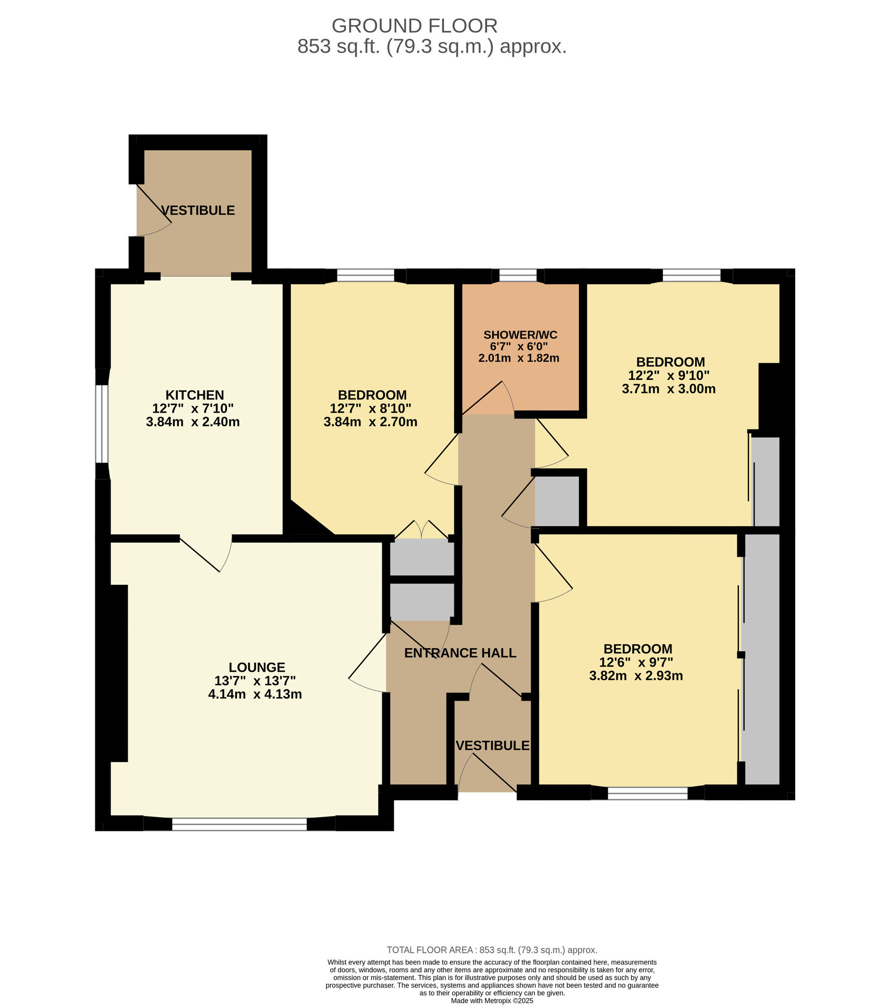 Floorplan of 3 bedroom Semi Detached Bungalow for sale, Laburnum Road, Methil, Fife, KY8