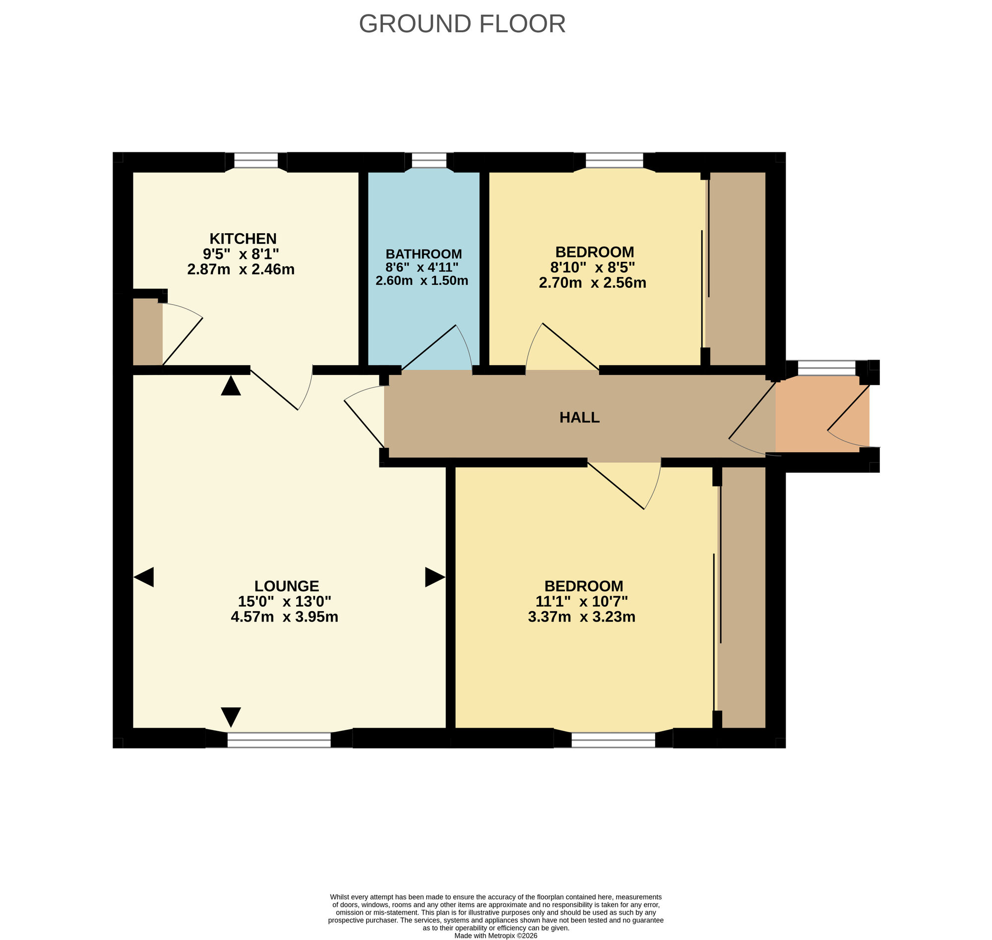 Floorplan of 2 bedroom Flat for sale, Den Walk, Methil, Fife, KY8