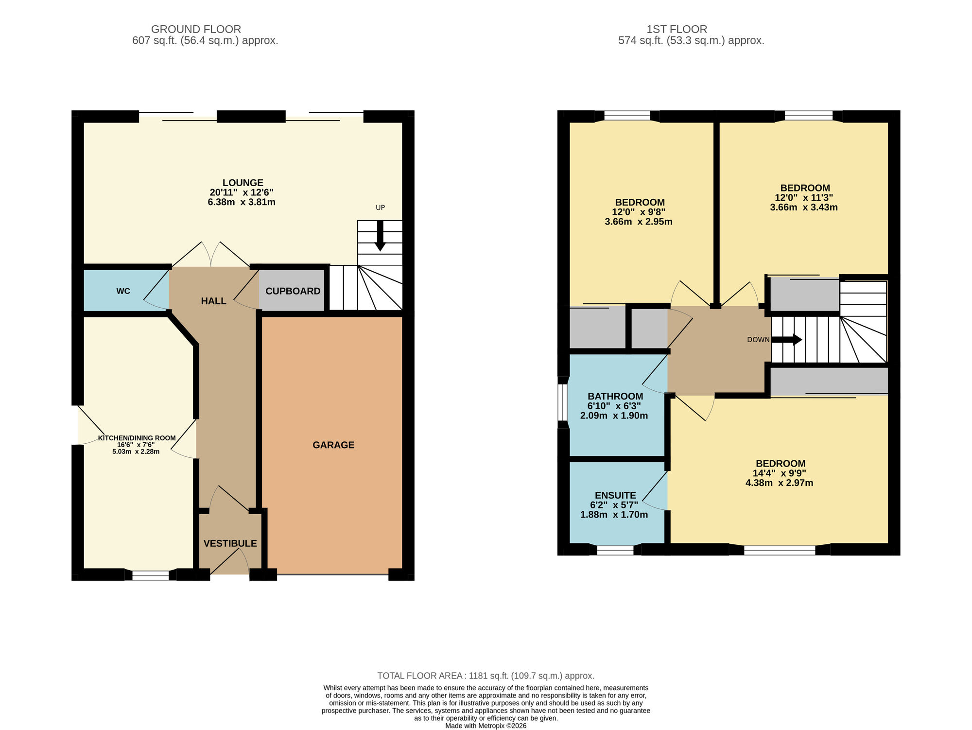 Floorplan of 3 bedroom Semi Detached House for sale, Pentland View, Kennoway, Fife, KY8