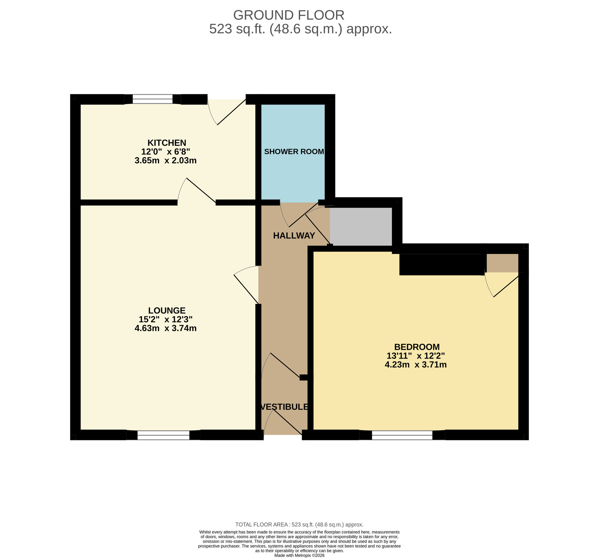 Floorplan of 1 bedroom Flat for sale, Haughgate Terrace, Leven, Fife, KY8