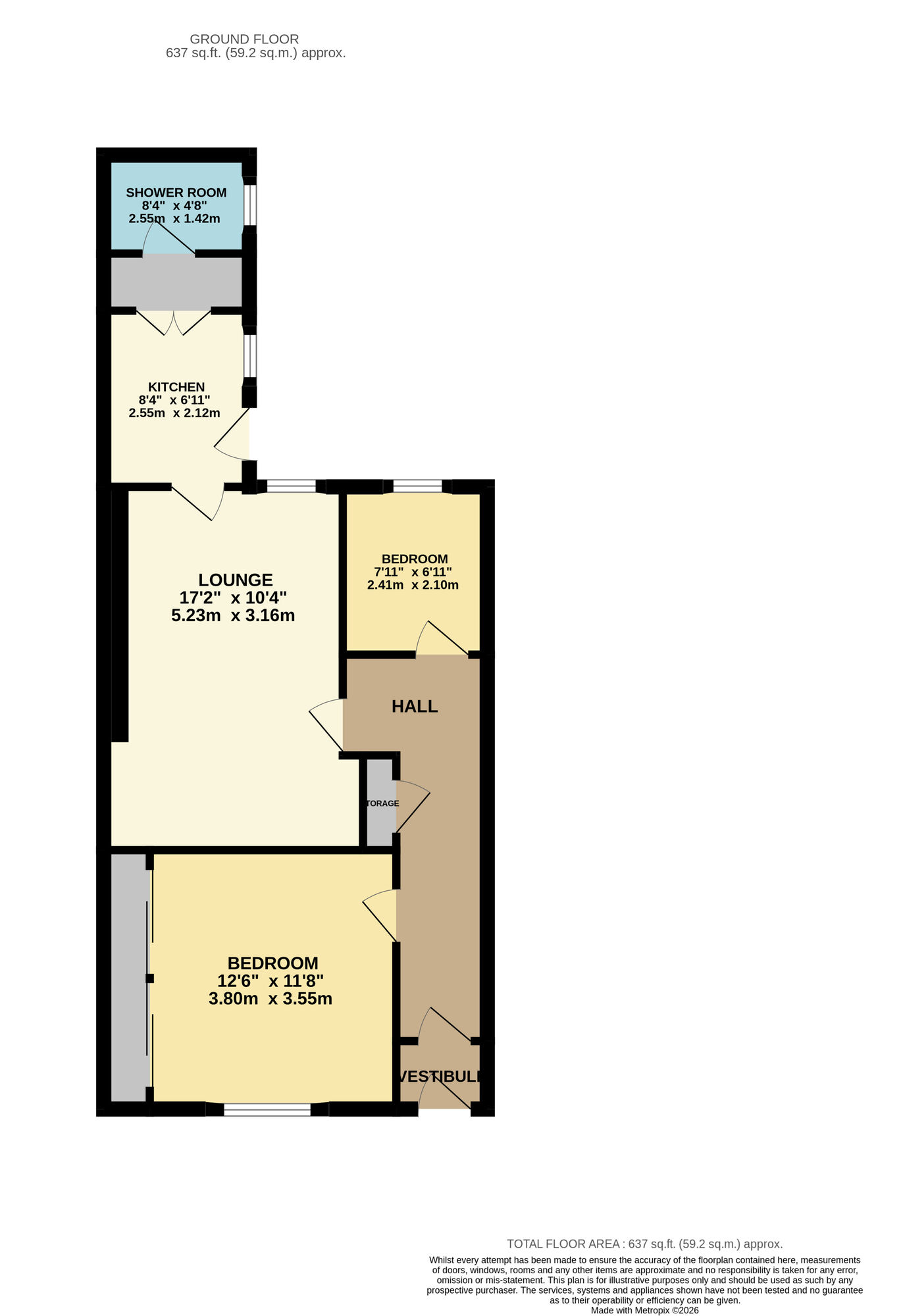 Floorplan of 2 bedroom Flat for sale, Wellesley Road, Methil, Fife, KY8