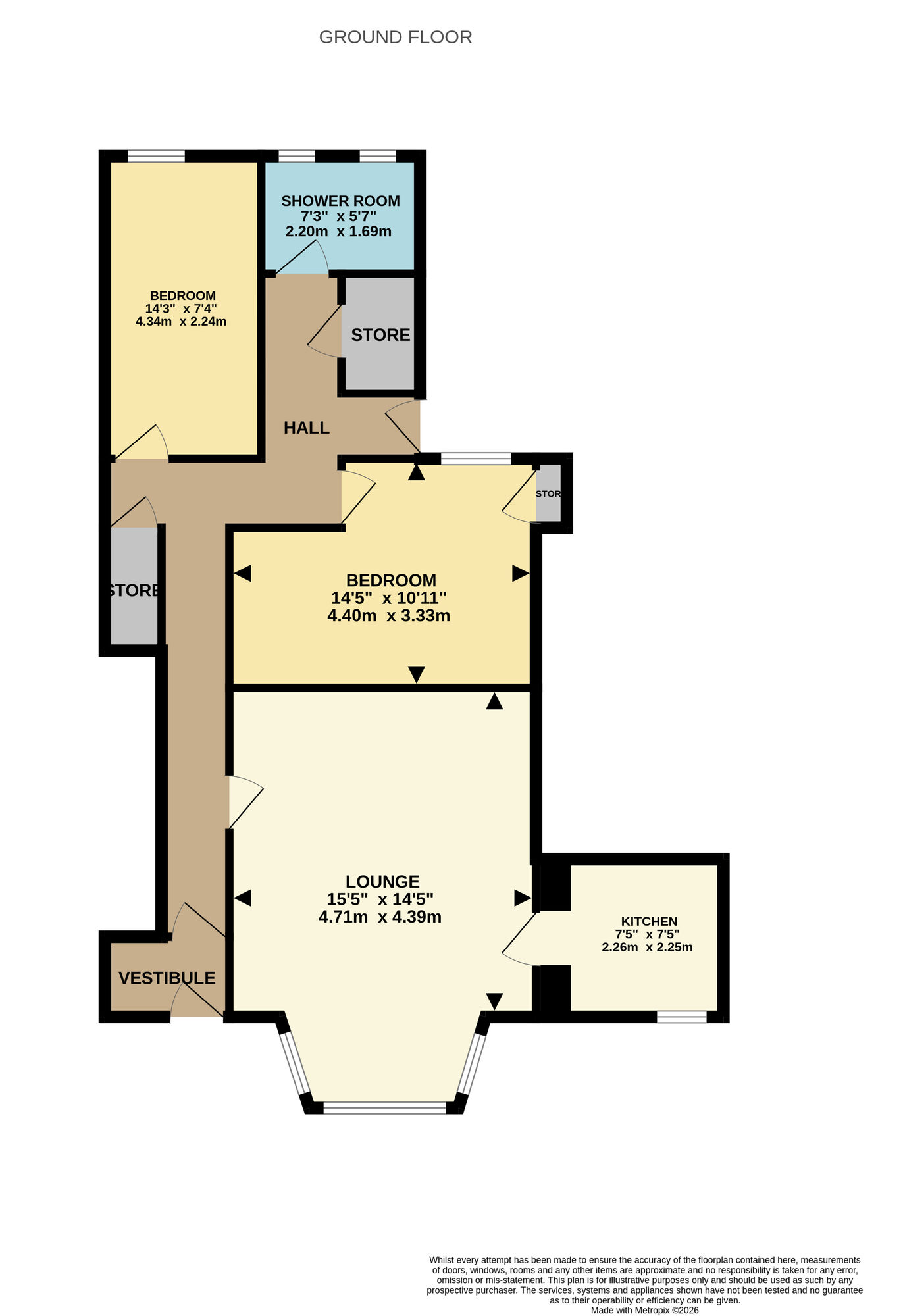 Floorplan of 2 bedroom Flat for sale, Leven Road, Lundin Links, Fife, KY8