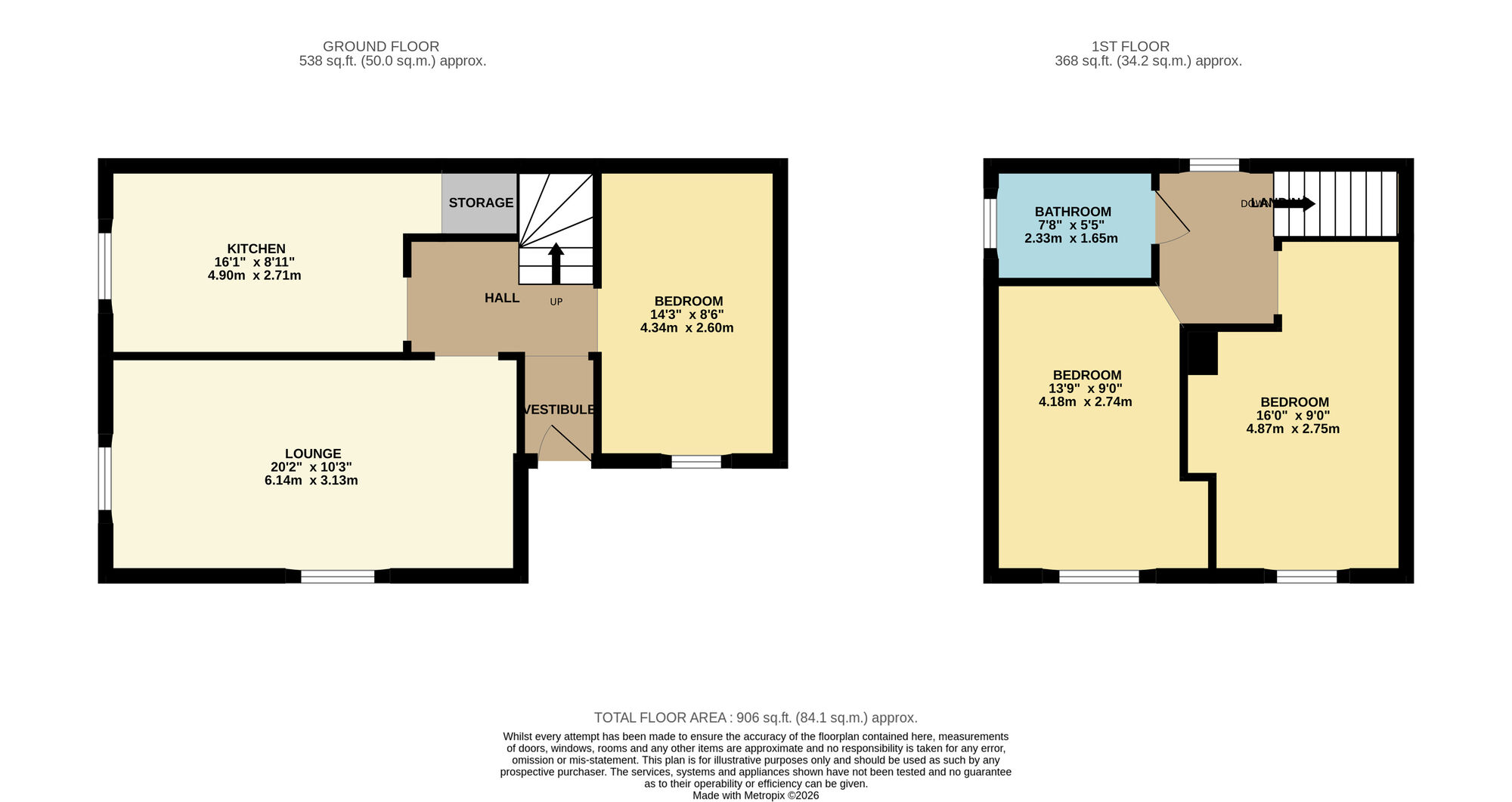 Floorplan of 3 bedroom End Terrace House for sale, Old Mill Court, Leven, Fife, KY8