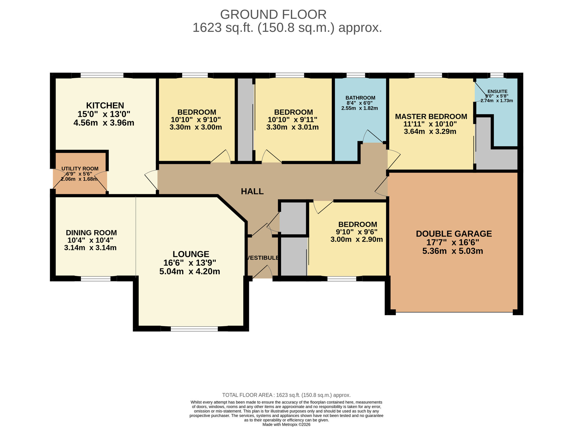 Floorplan of 4 bedroom Detached Bungalow for sale, Lundin View, Leven, Fife, KY8