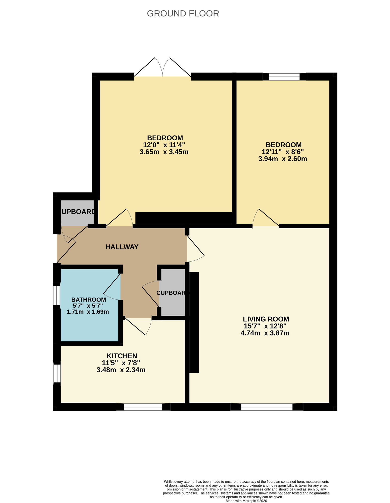 Floorplan of 2 bedroom Flat for sale, Kirke Park, Methil, Fife, KY8