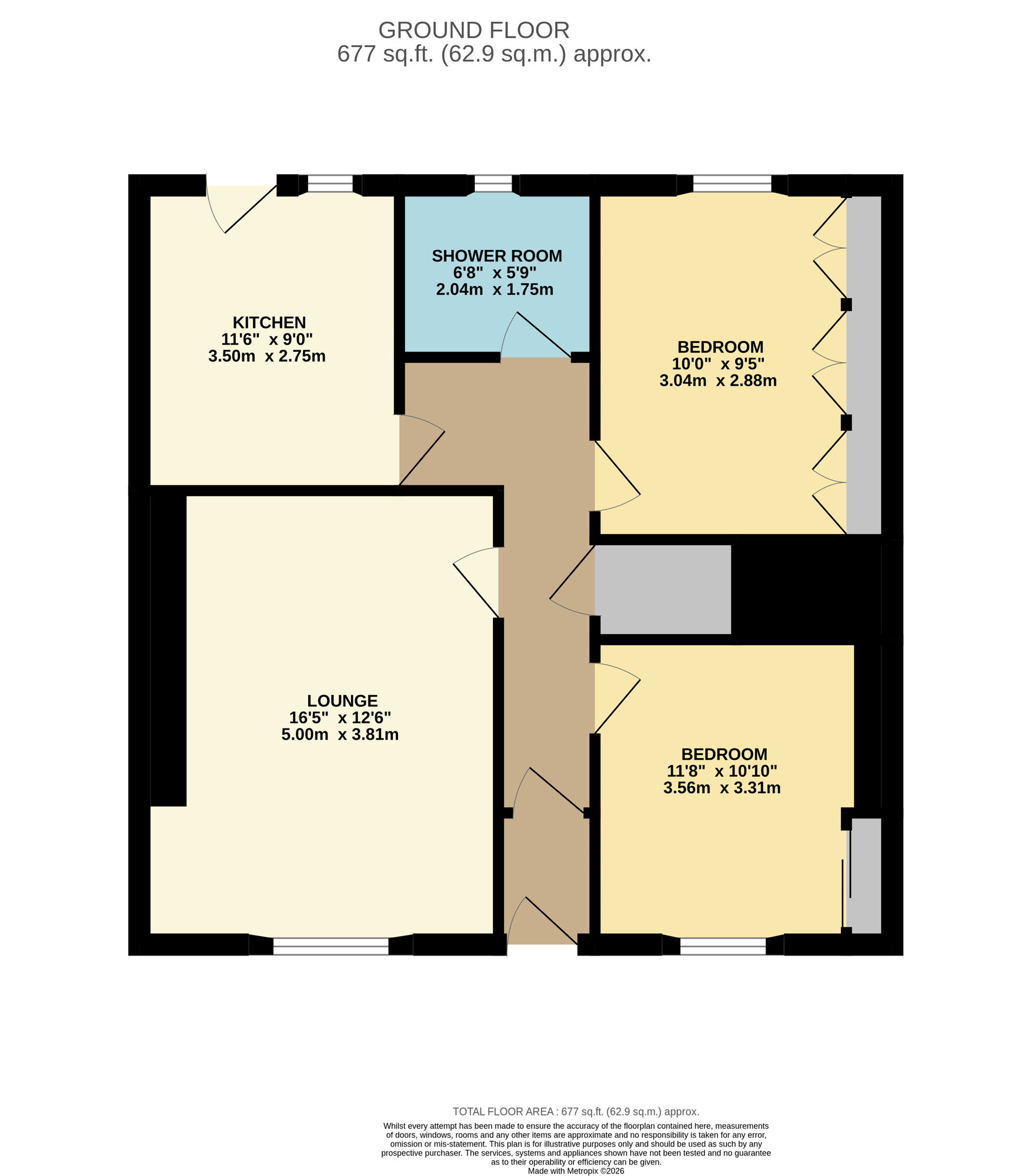 Floorplan of 2 bedroom Flat for sale, Swallow Crescent, Buckhaven, Fife, KY8