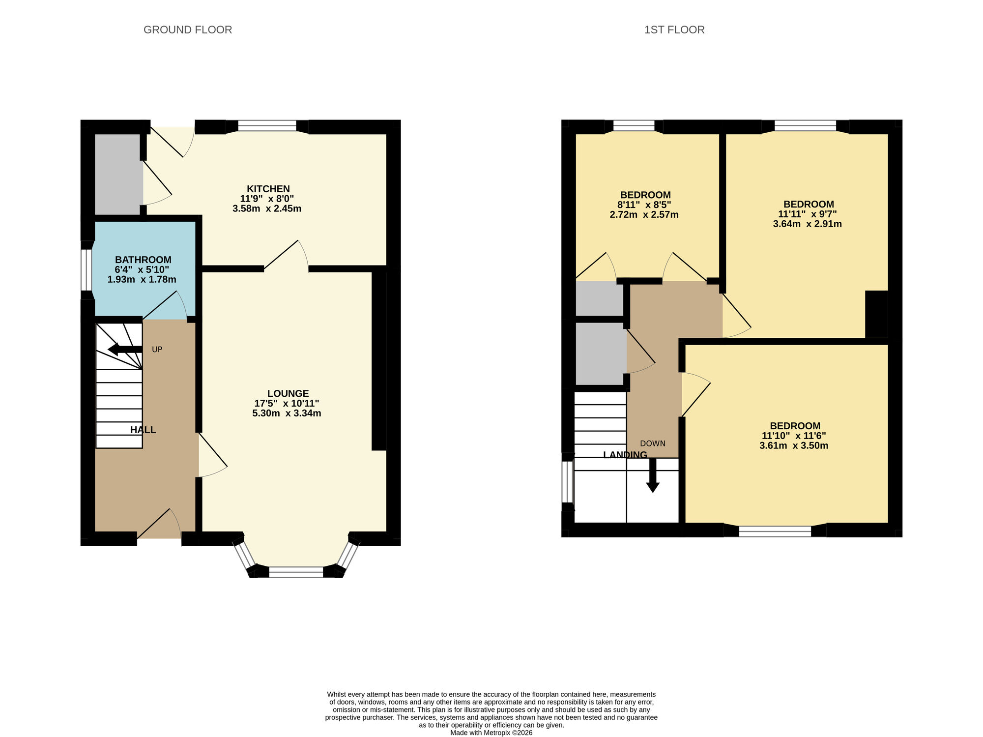 Floorplan of 3 bedroom End Terrace House for sale, Park Avenue, Leven, Fife, KY8