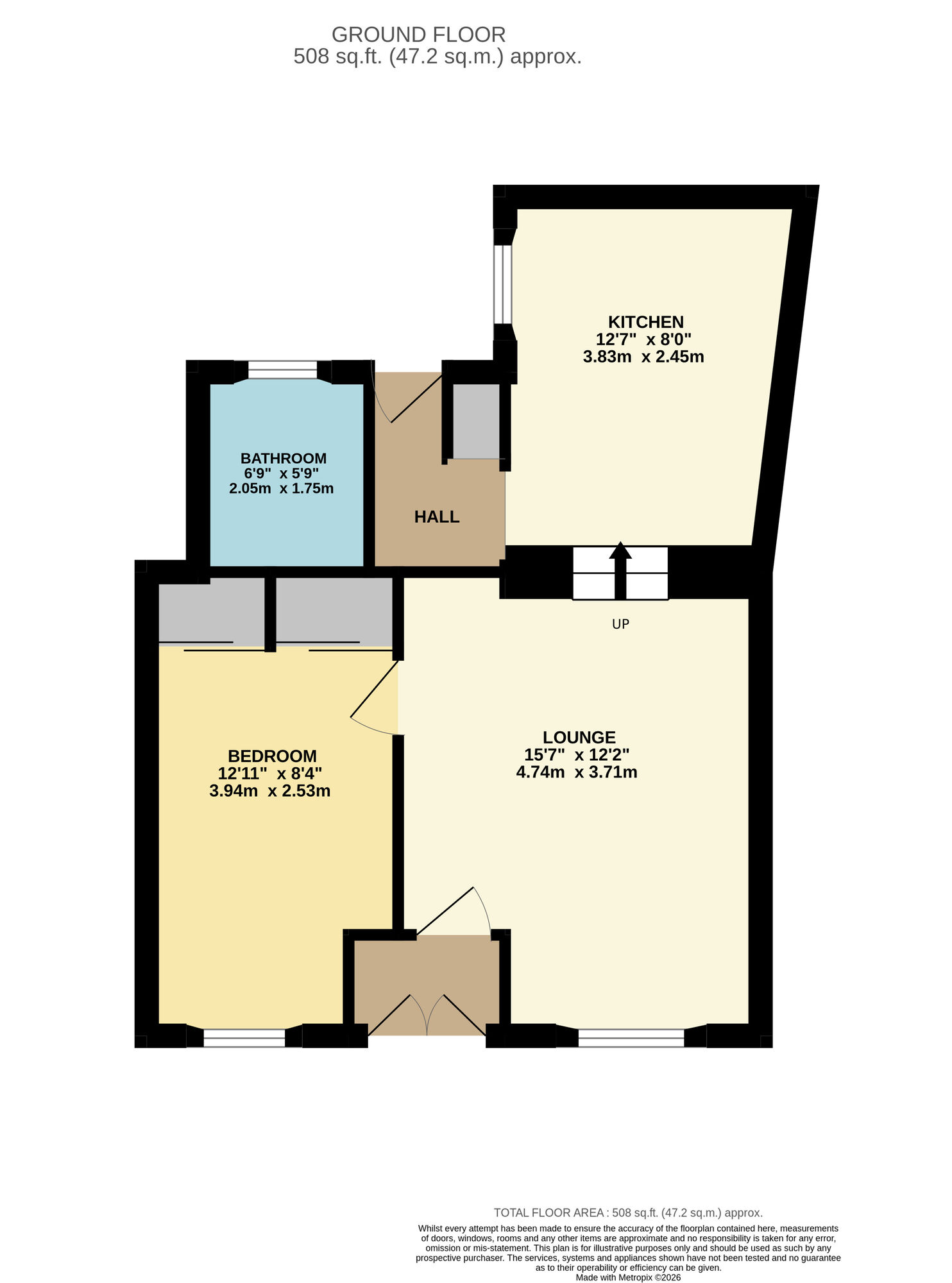 Floorplan of 1 bedroom Flat for sale, Main Street, Lower Largo, Fife, KY8