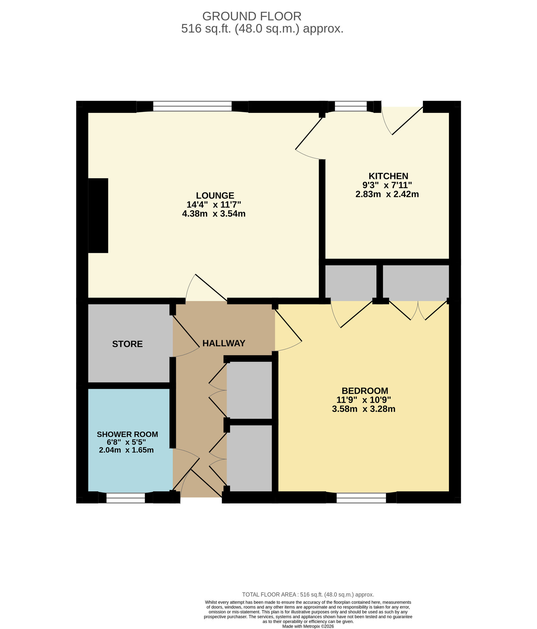 Floorplan of 1 bedroom End Terrace Bungalow for sale, Ward Street, Methil, Fife, KY8