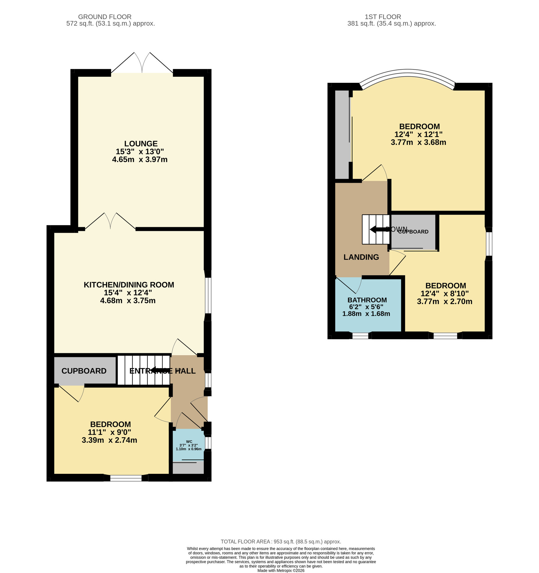 Floorplan of 3 bedroom Semi Detached House for sale, Adamson Terrace, Leven, Fife, KY8