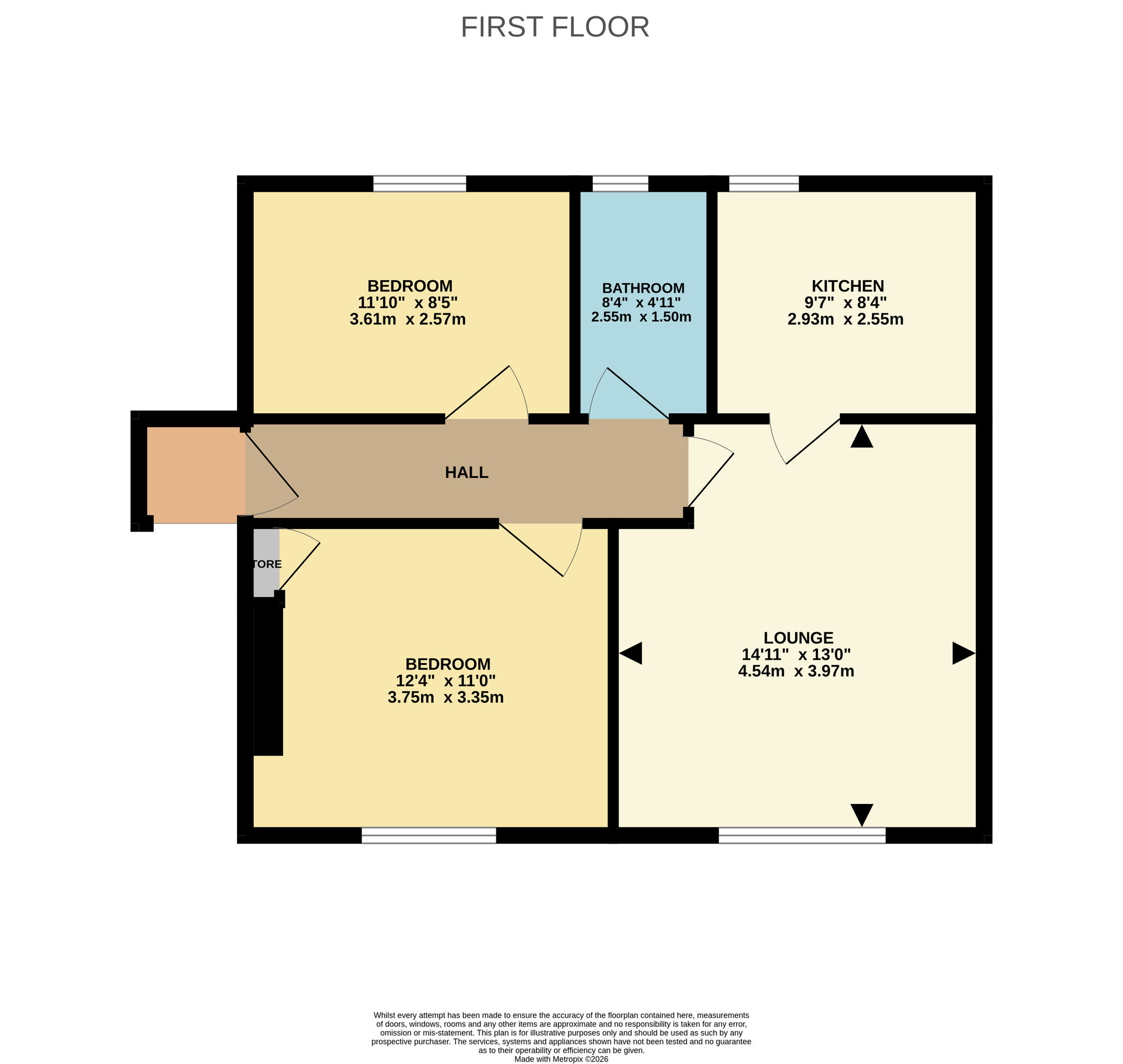 Floorplan of 2 bedroom Flat for sale, Den Walk, Methil, Fife, KY8