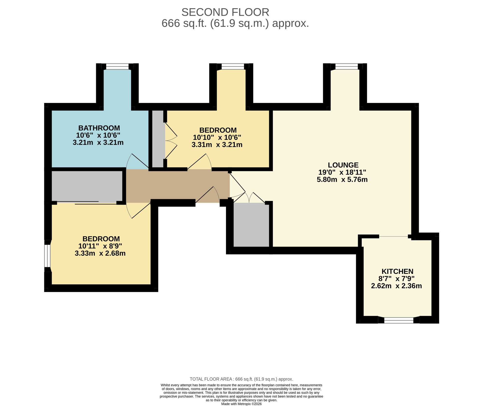 Floorplan of 2 bedroom Flat for sale, High Street, Methil, Fife, KY8
