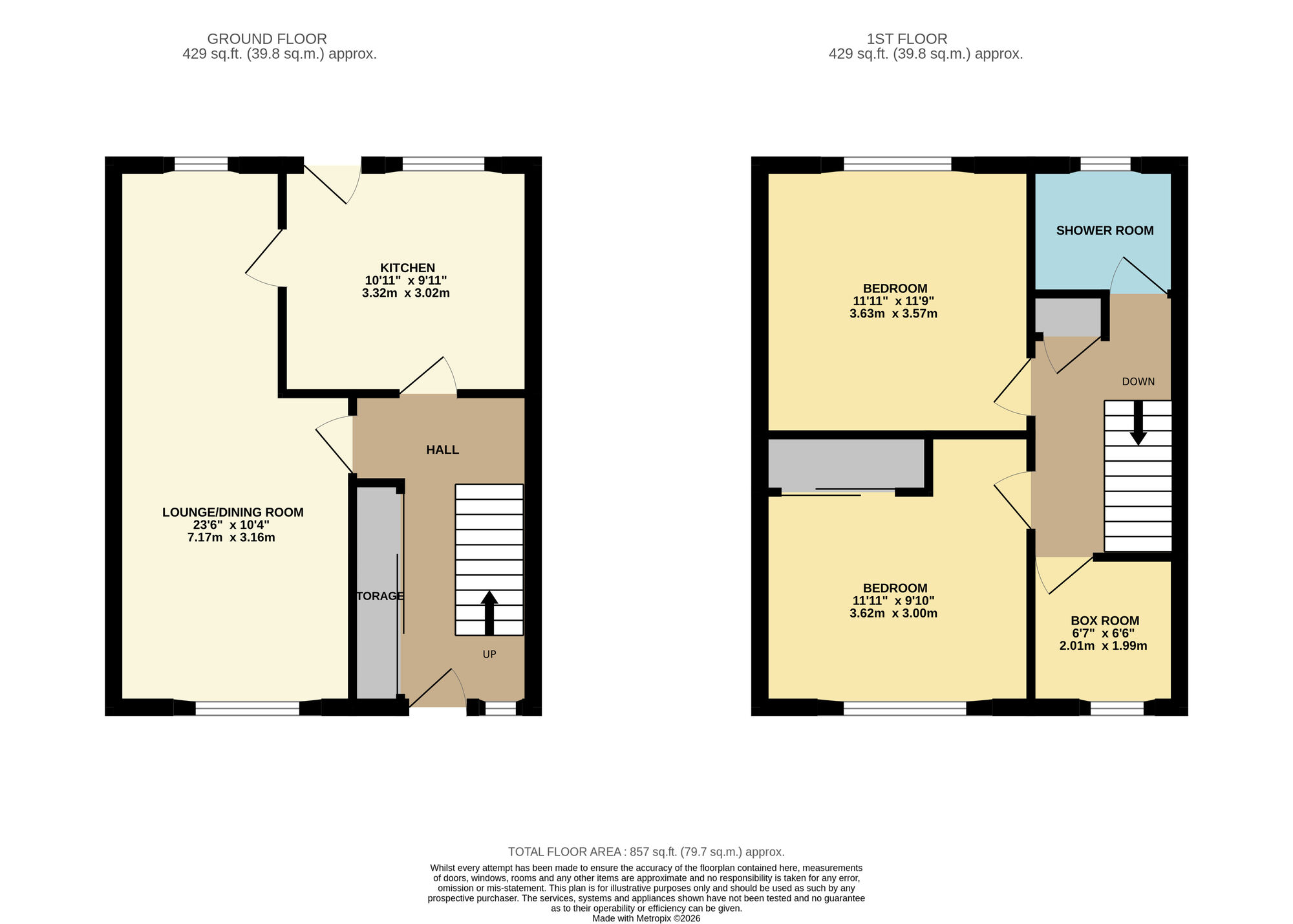 Floorplan of 2 bedroom End Terrace House for sale, Durham Gardens, Lower Largo, Fife, KY8