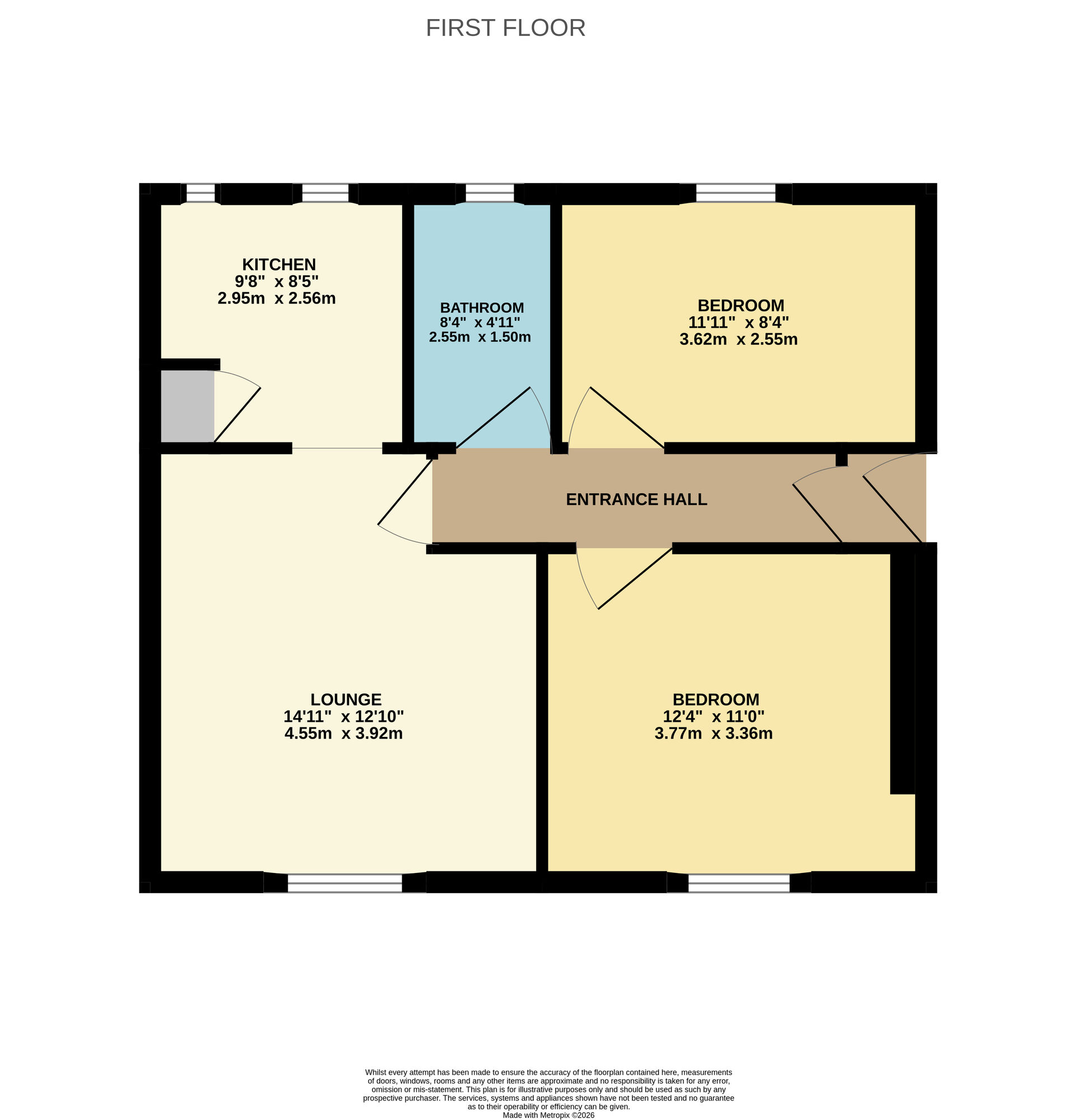 Floorplan of 2 bedroom Flat for sale, Den Walk, Buckhaven, Fife, KY8