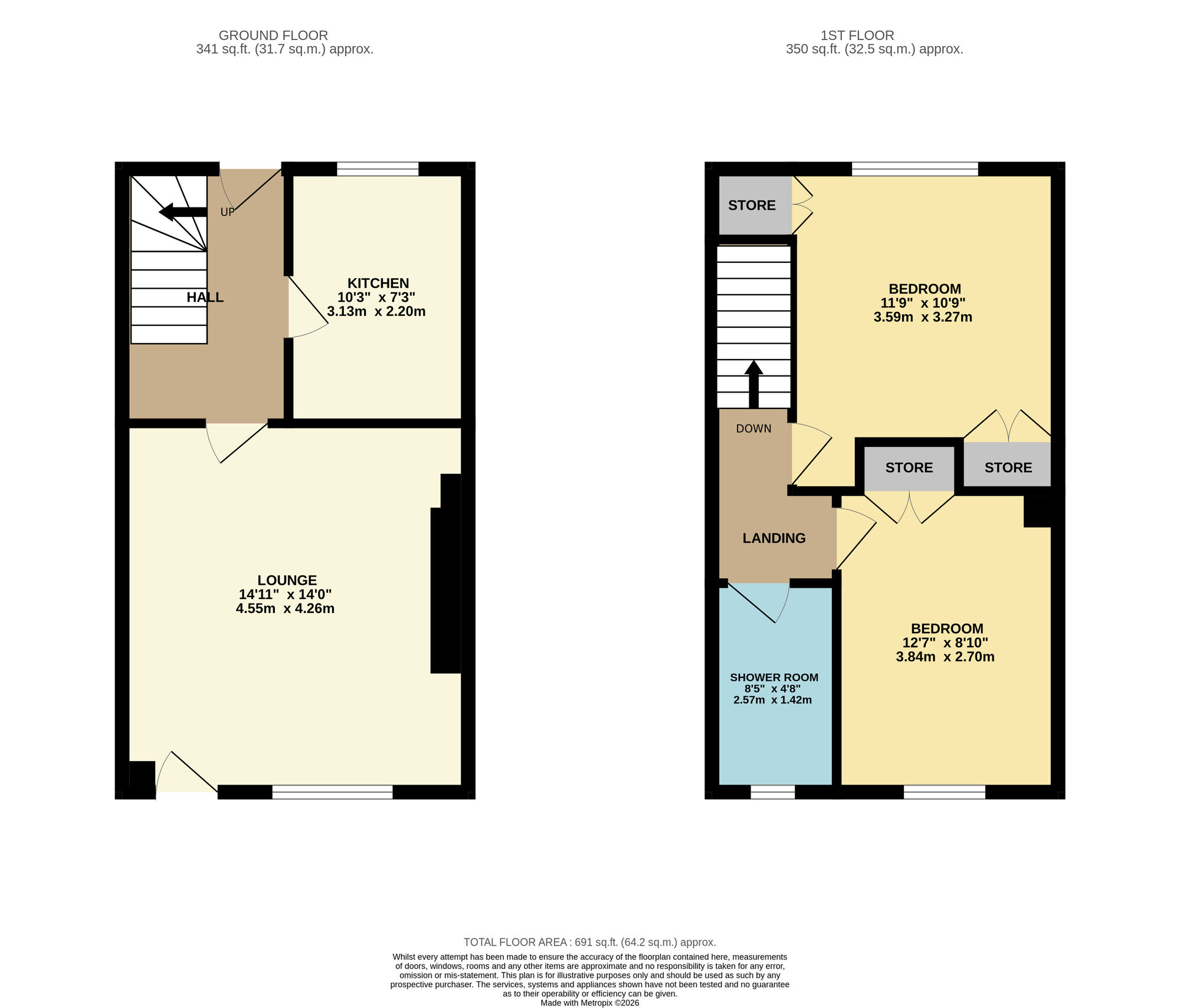 Floorplan of 2 bedroom Mid Terrace House for sale, Centenary Court, Leven, Fife, KY8