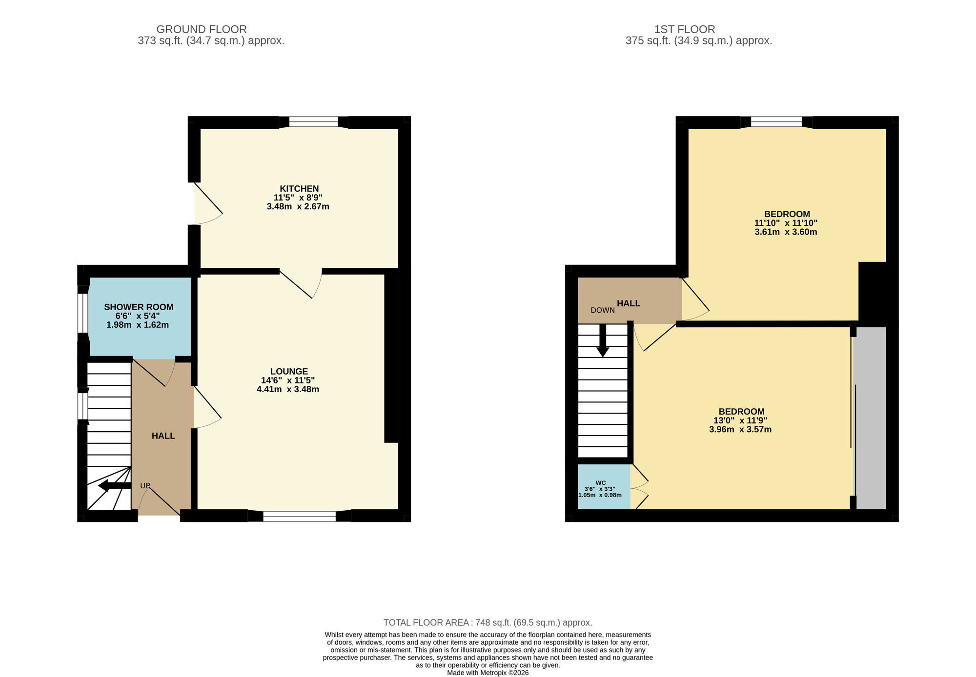 Floorplan of 2 bedroom Semi Detached House for sale, Bayview Crescent, Methil, Fife, KY8