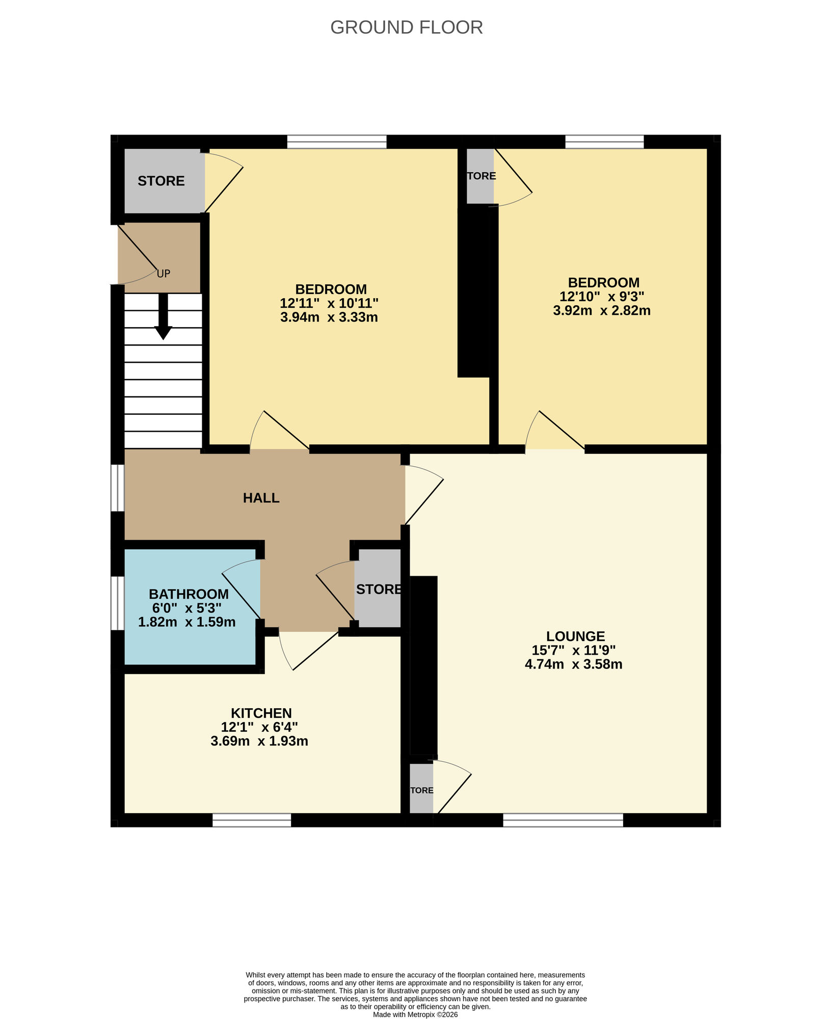 Floorplan of 2 bedroom Flat for sale, Mackie Avenue, Leven, Fife, KY8