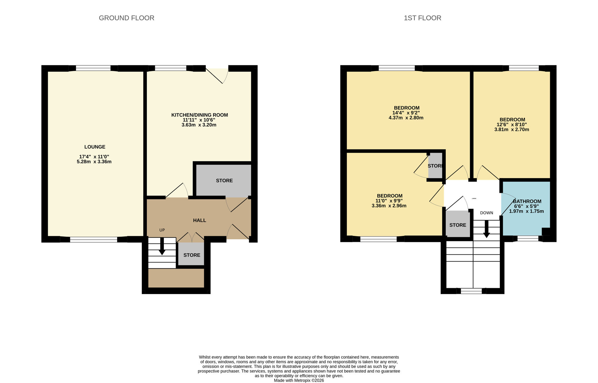 Floorplan of 3 bedroom Mid Terrace House for sale, Greengates, Leven, Fife, KY8