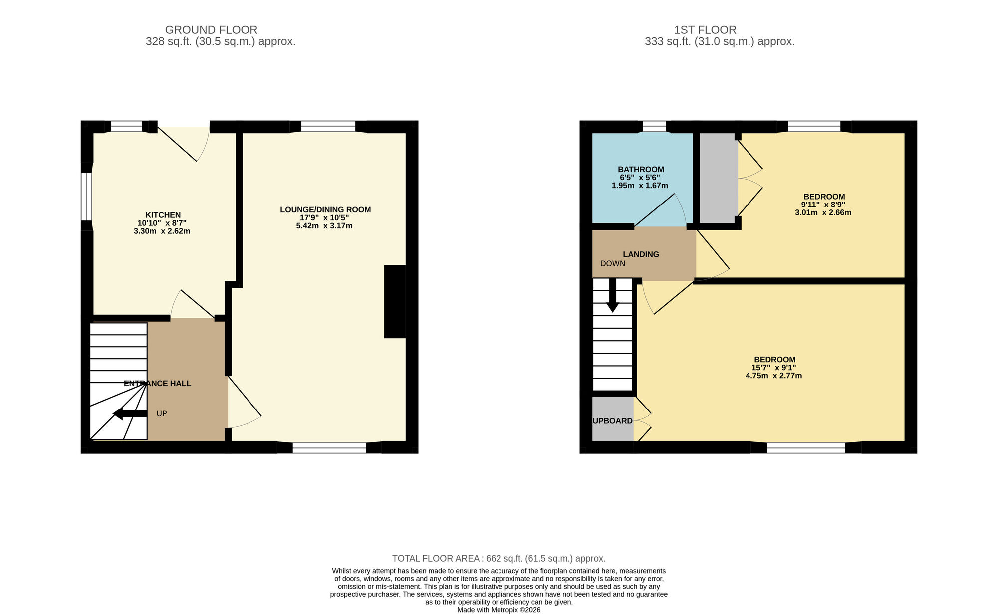 Floorplan of 2 bedroom End Terrace House for sale, Main Street, Methilhill, Fife, KY8
