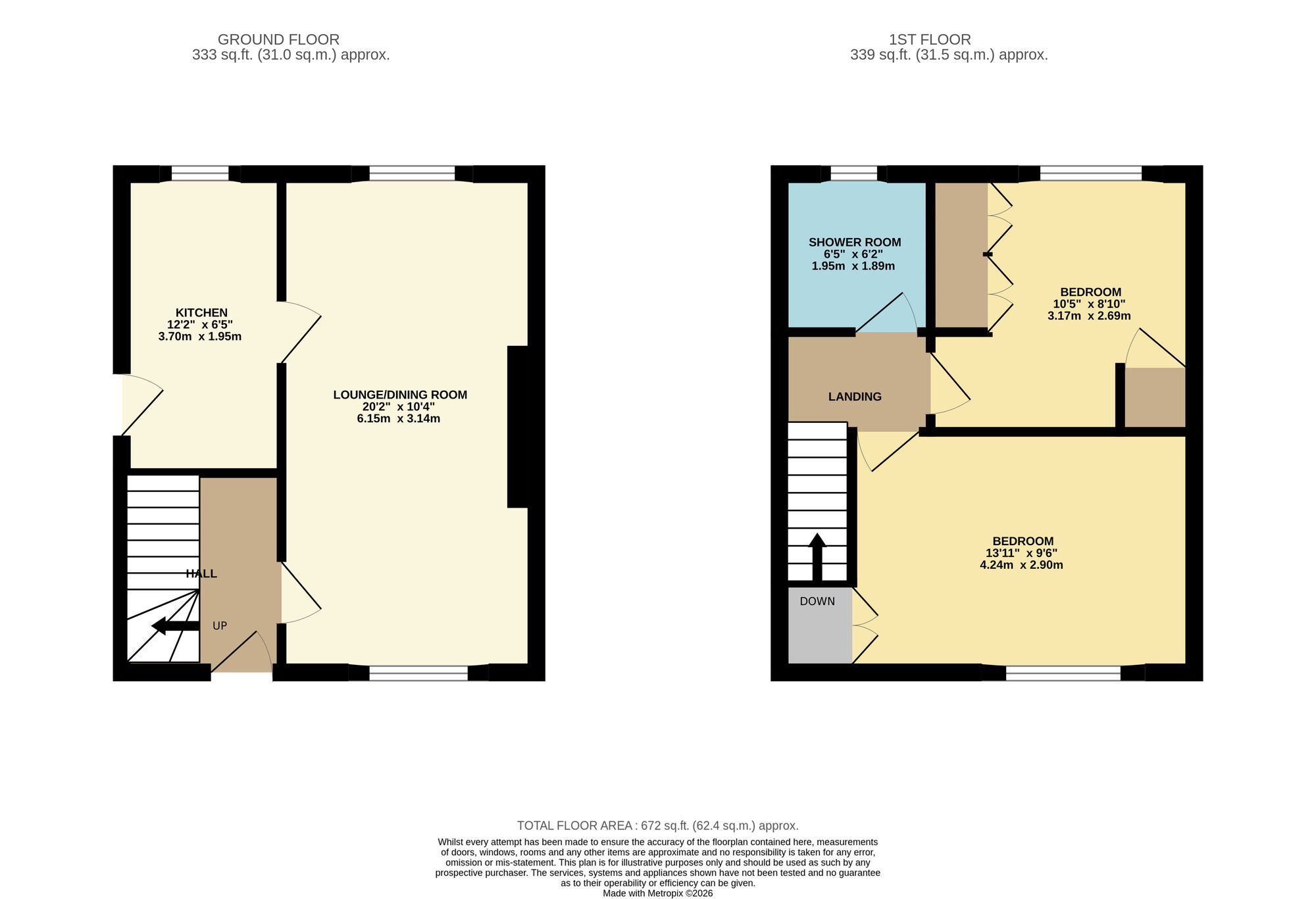 Floorplan of 2 bedroom Semi Detached House for sale, Bankhead Place, Windygates, Fife, KY8