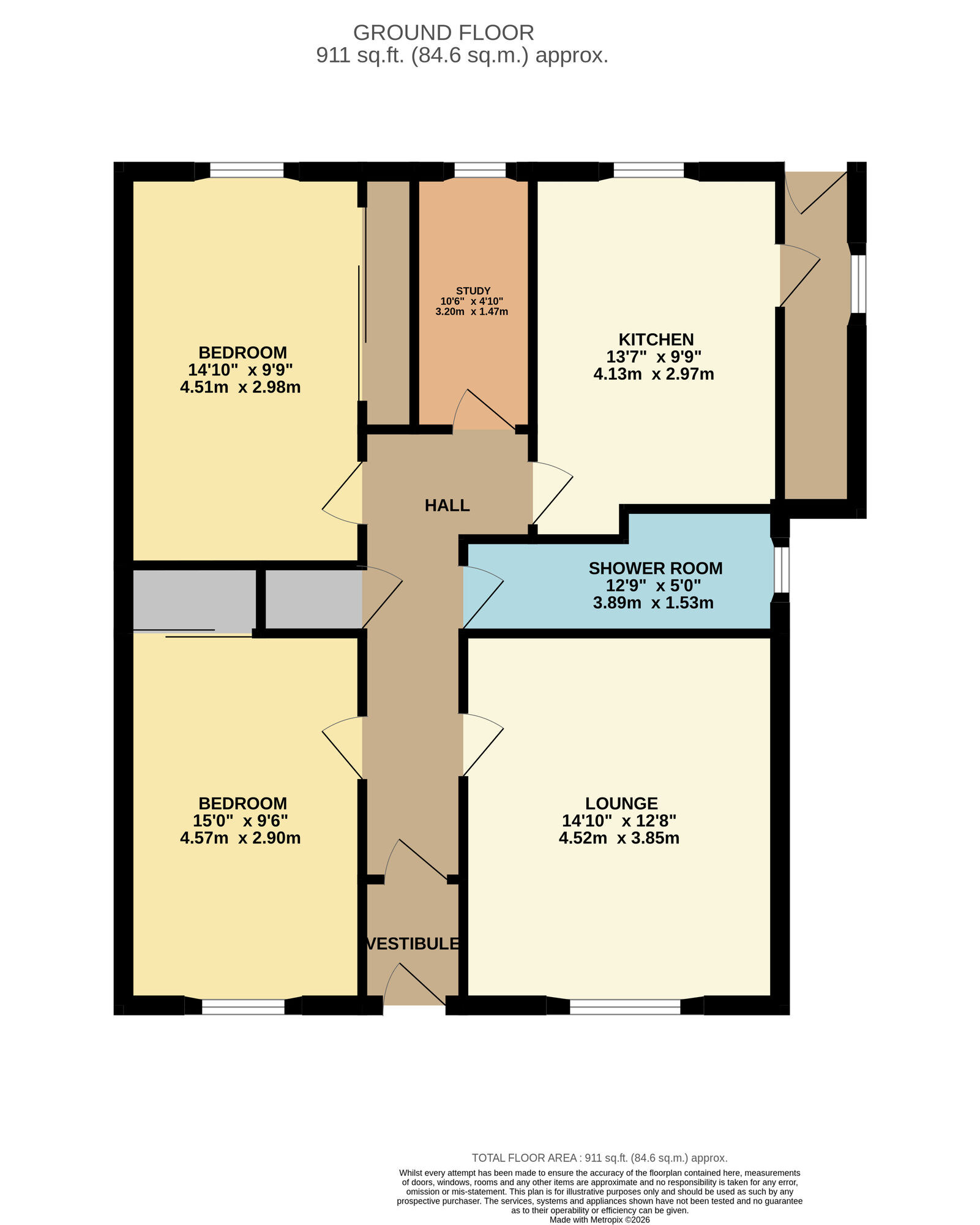 Floorplan of 2 bedroom Flat for sale, Kirkland, Methil, Fife, KY8