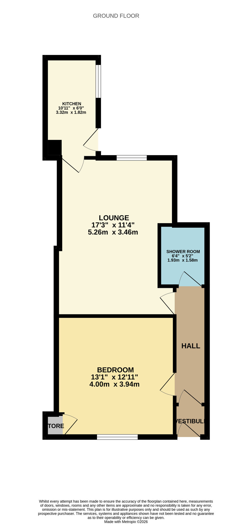 Floorplan of 1 bedroom Flat for sale, Taylor Street, Methil, Fife, KY8
