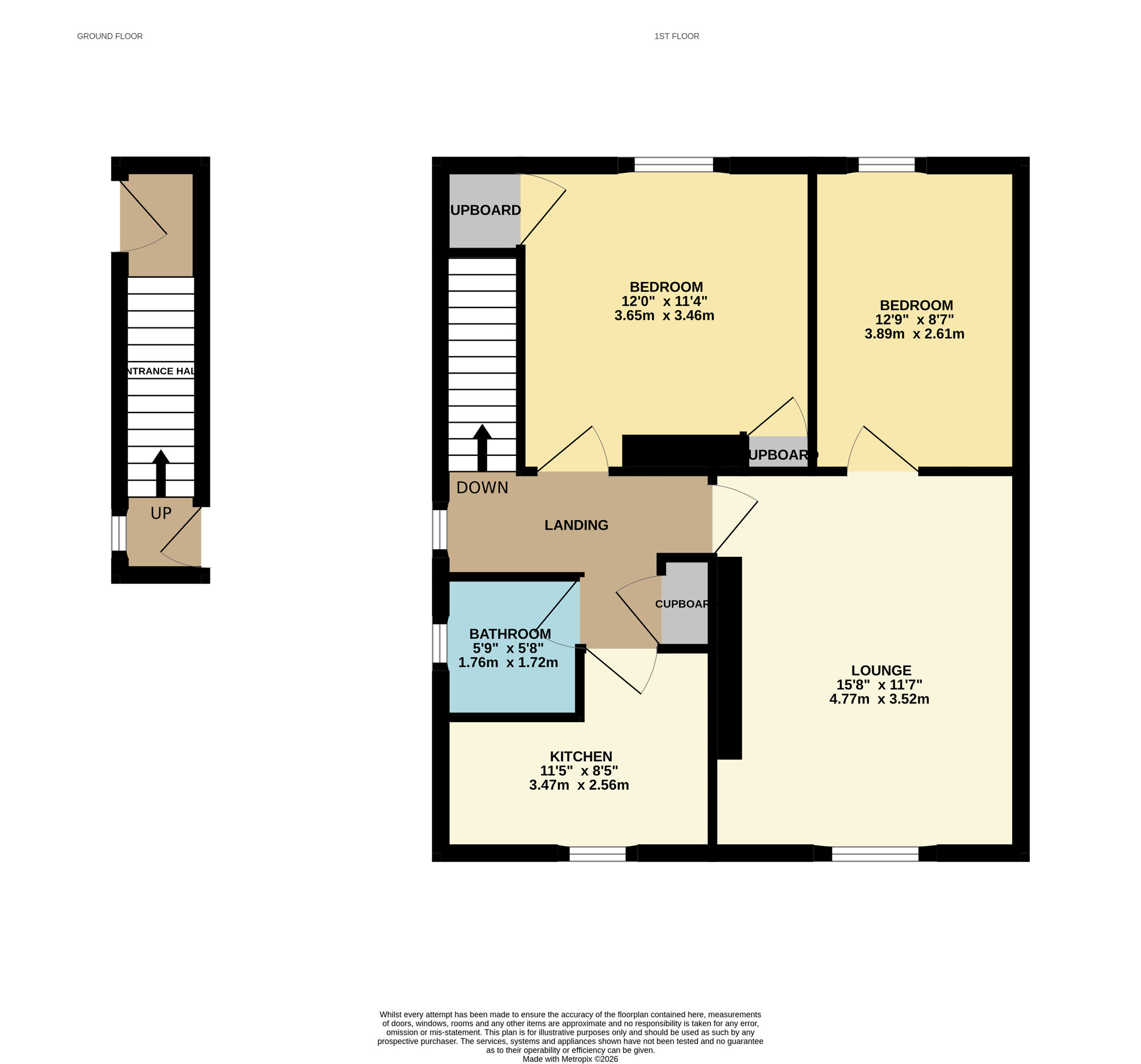 Floorplan of 2 bedroom Flat for sale, Kirke Park, Methil, Fife, KY8