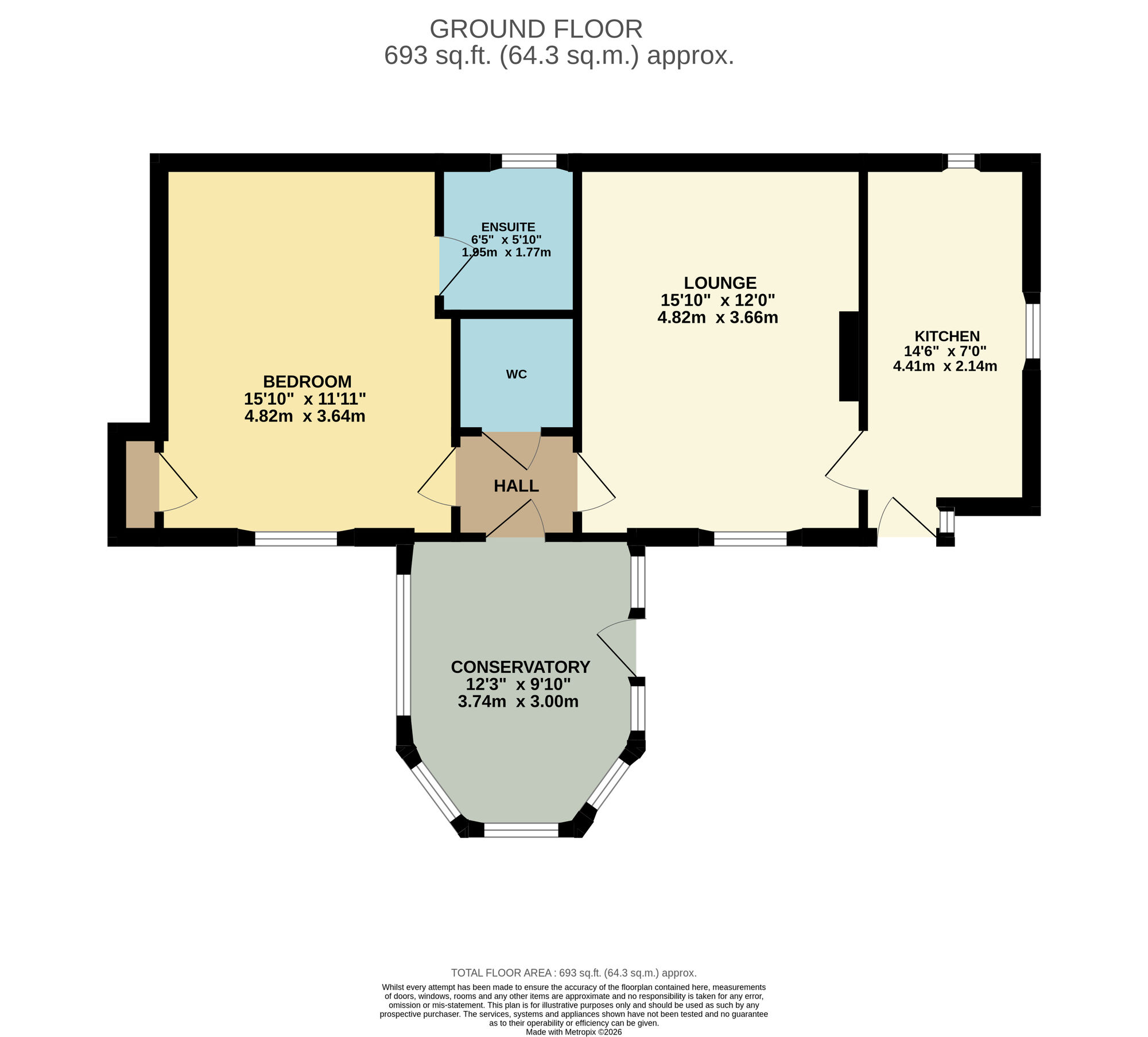 Floorplan of 1 bedroom Semi Detached Bungalow for sale, Mid Street, Largoward, Fife, KY9
