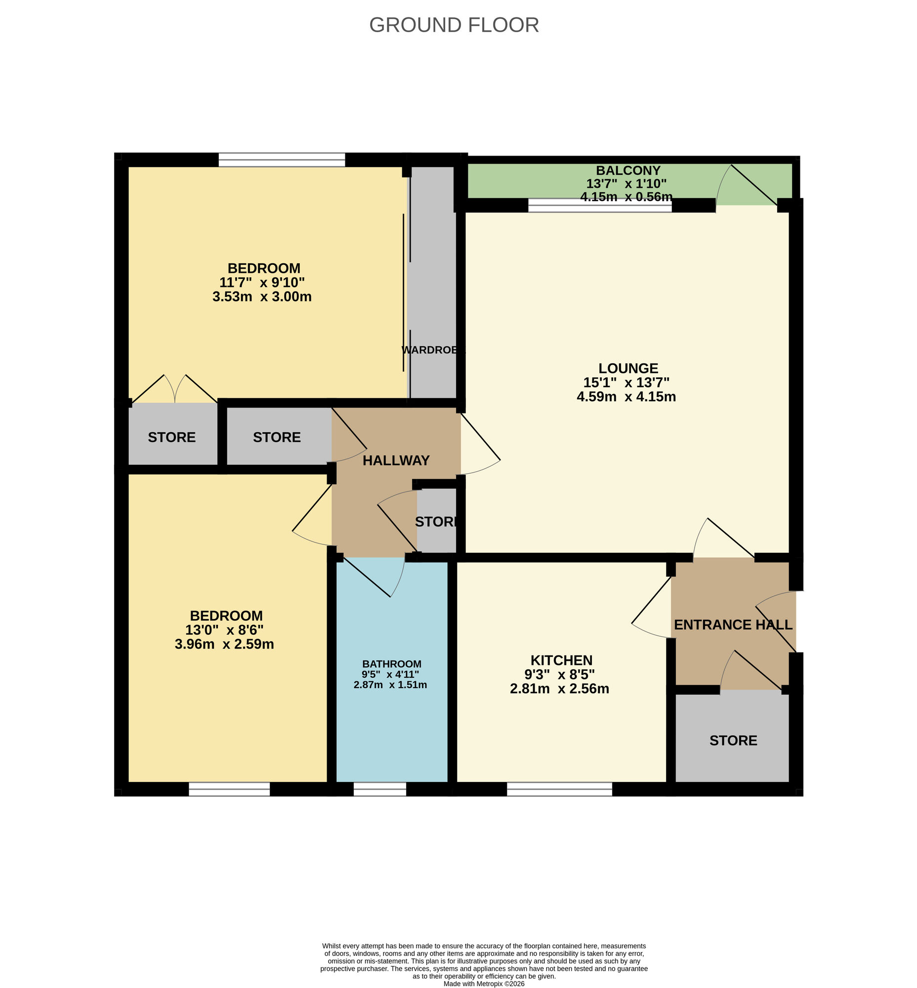 Floorplan of 2 bedroom Flat to rent, Leven Road, Kennoway, Fife, KY8