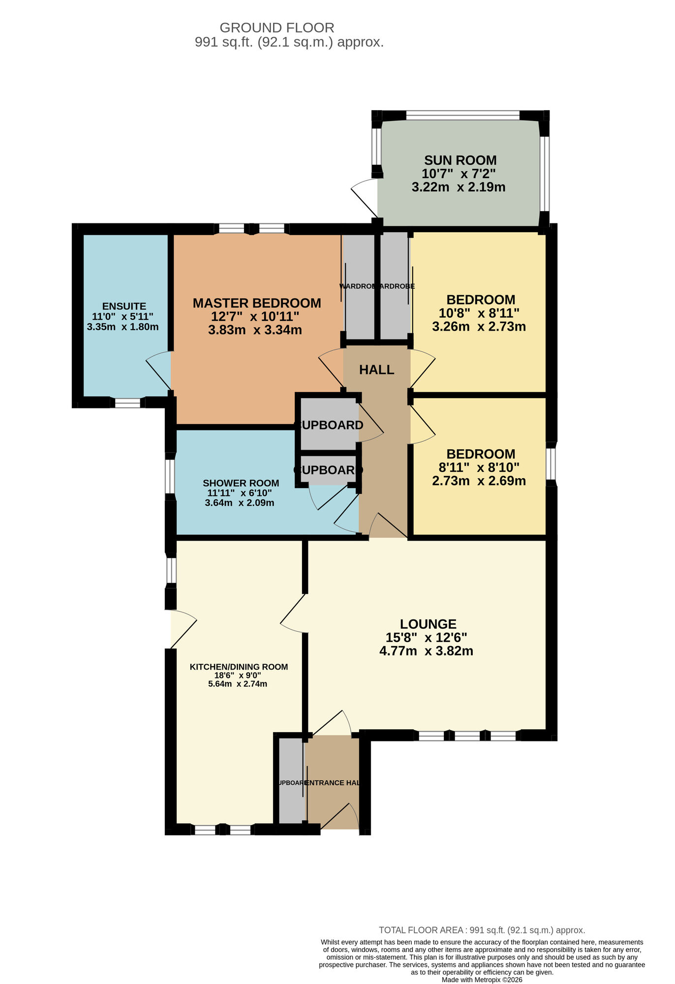 Floorplan of 3 bedroom Detached Bungalow for sale, Levenbank Drive, Leven, Fife, KY8