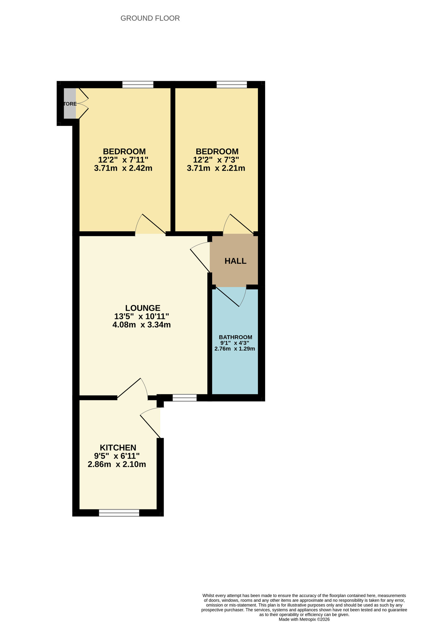 Floorplan of 2 bedroom Flat to rent, Leven Road, Windygates, Fife, KY8