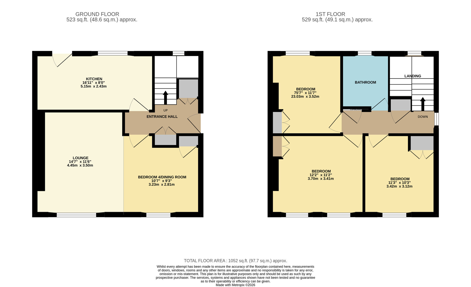 Floorplan of 3 bedroom Semi Detached House for sale, Maple Gardens, Methil, Fife, KY8