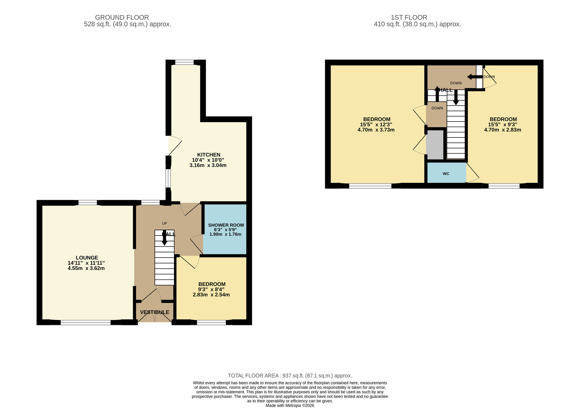 Floorplan of 2 bedroom Mid Terrace House for sale, Hillhead Street, Lundin Links, Fife, KY8