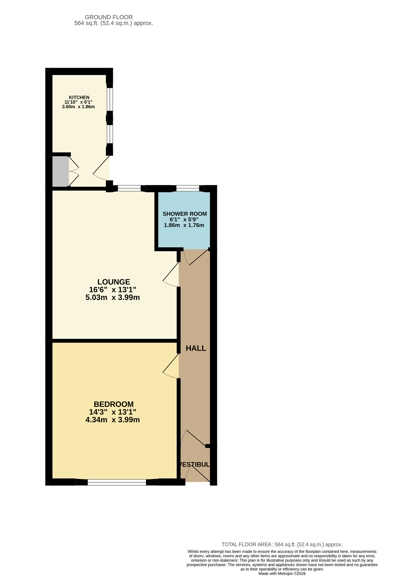 Floorplan of 1 bedroom Flat for sale, Taylor Street, Methil, Fife, KY8