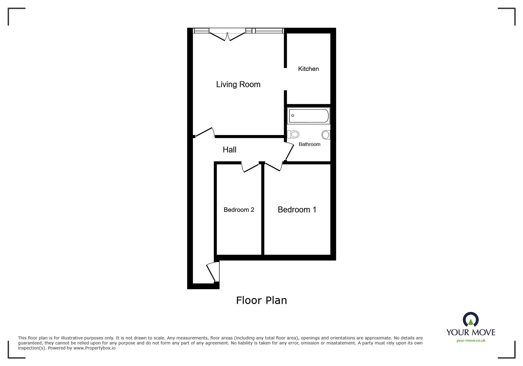 Floorplan of 2 bedroom  Flat to rent, Riverside Lawns Peel Street, Lincoln, LN5