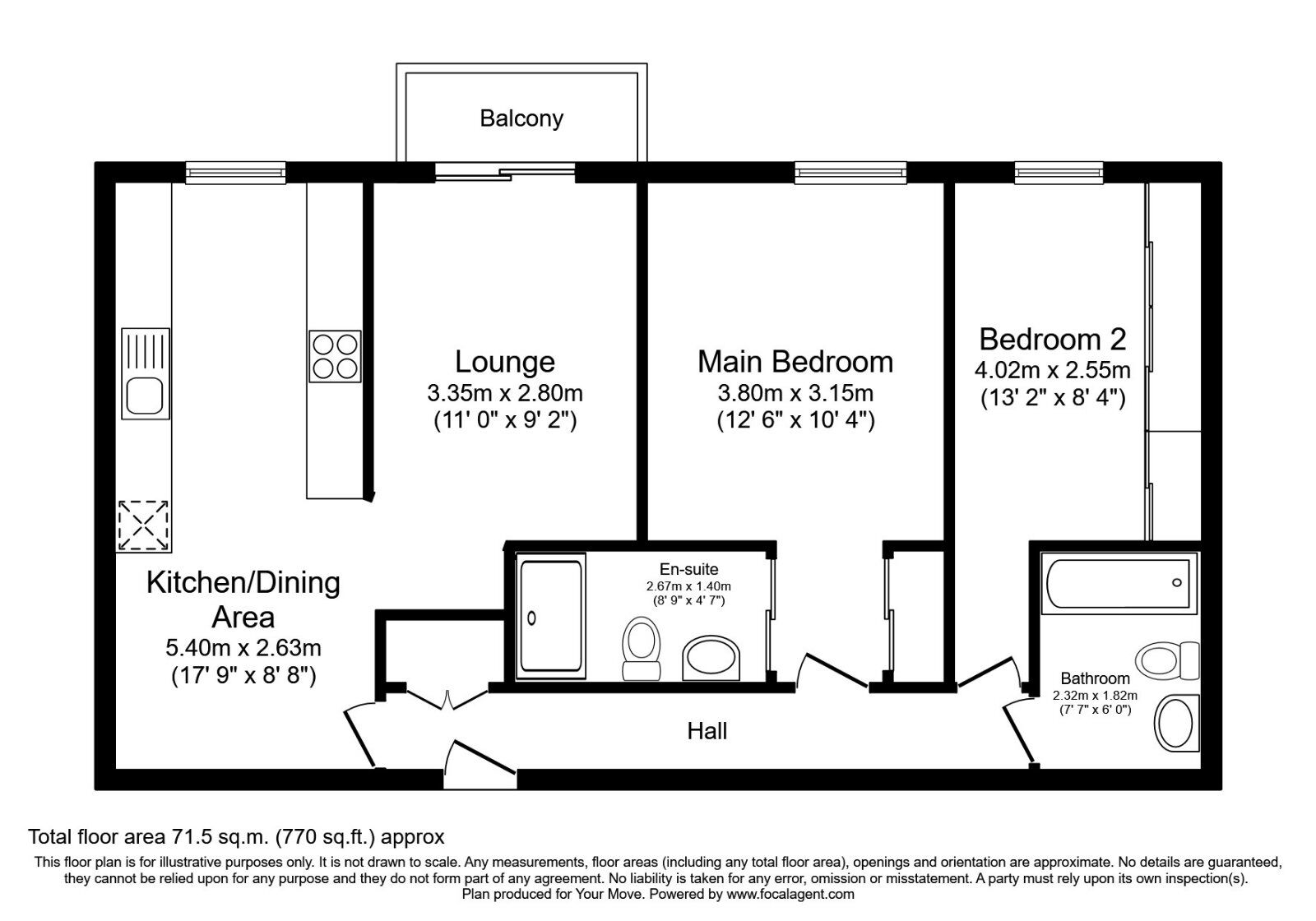Floorplan of 2 bedroom  Flat to rent, Brayford Street, Lincoln, LN5