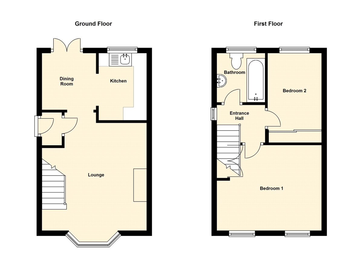 Floorplan of 2 bedroom Semi Detached House to rent, Spilsby Close, Lincoln, LN6